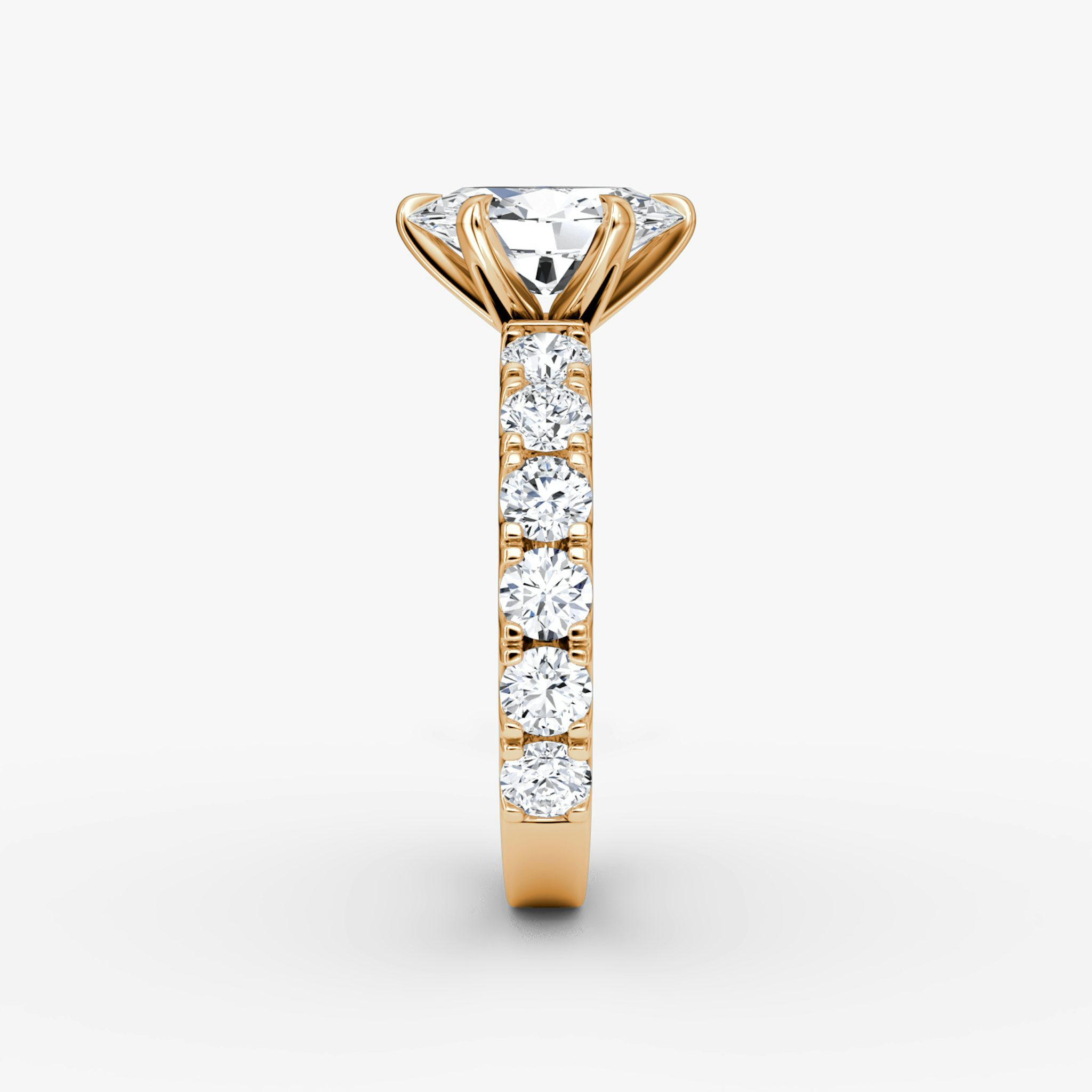 Anillo de compromiso Amour Eternity | Oval | 14k | Oro rosa | bandAccent: Simple | diamondOrientation: vertical | caratWeight: other