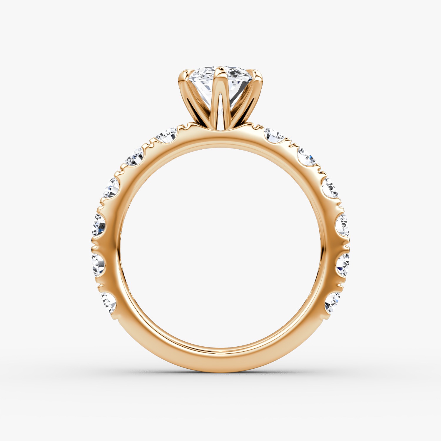 Anillo de compromiso Amour Eternity | Oval | 14k | Oro rosa | bandAccent: Simple | diamondOrientation: vertical | caratWeight: other