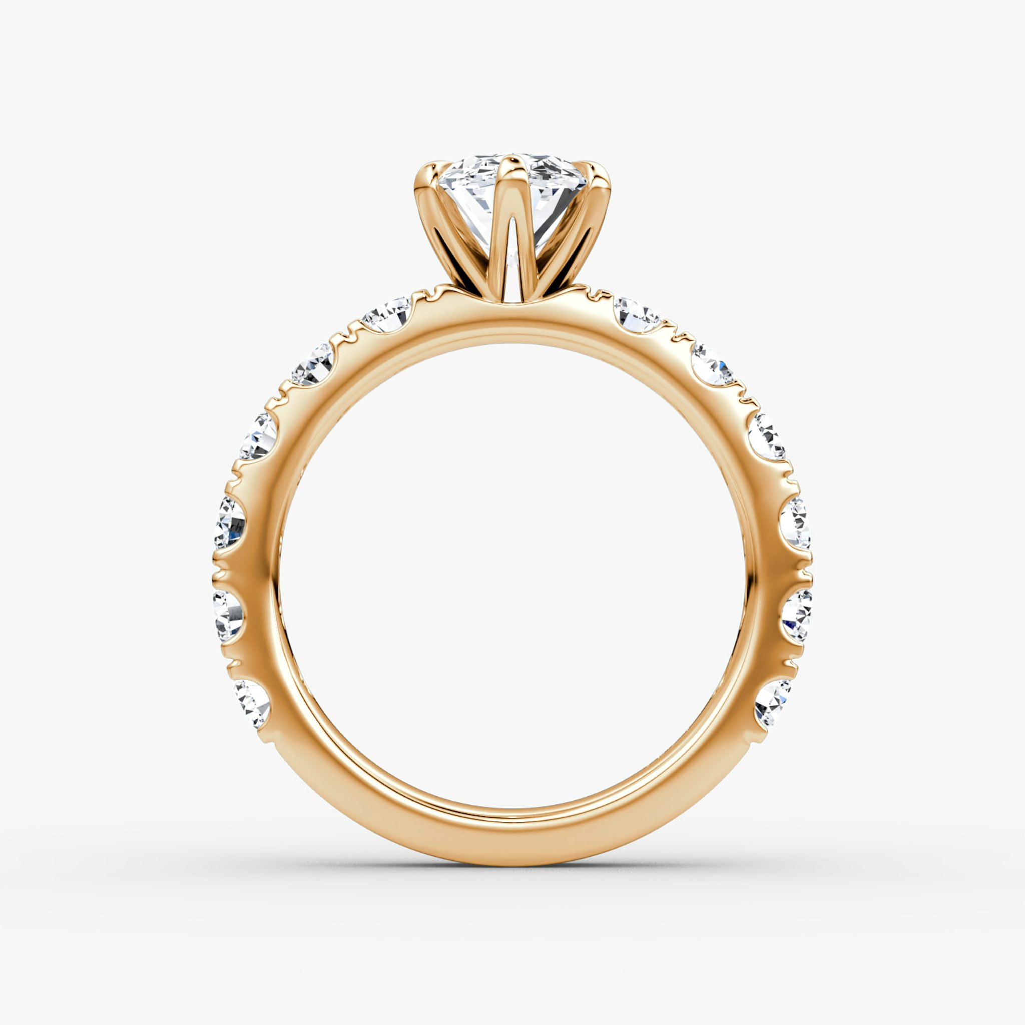 Anillo de compromiso Amour Eternity | Oval | 14k | Oro rosa | bandAccent: Simple | diamondOrientation: vertical | caratWeight: other