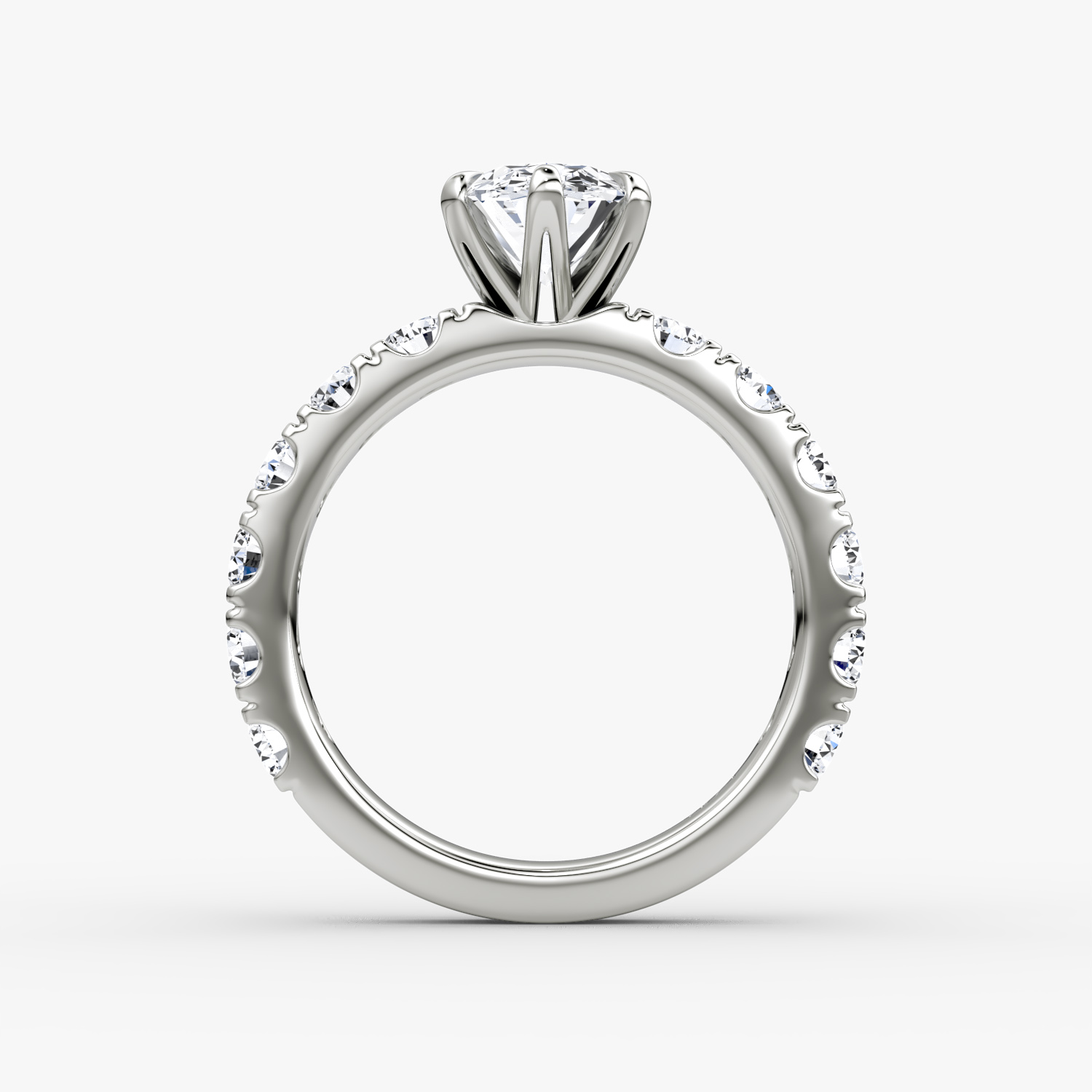 Anillo de compromiso Amour Eternity | Oval | Platino | bandAccent: Simple | diamondOrientation: vertical | caratWeight: other