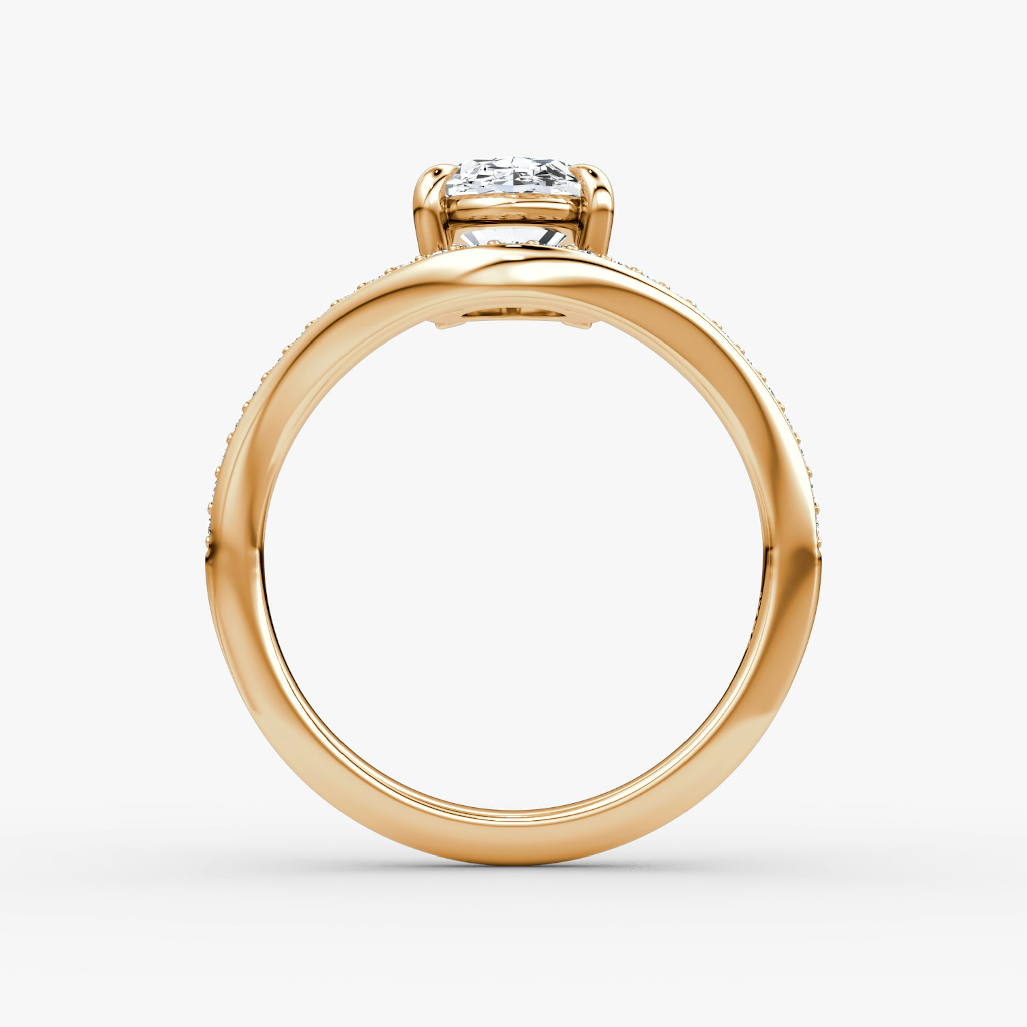 The Curve | Oval | 14k | Rose Gold | bandAccent: Pavé | diamondOrientation: vertical | caratWeight: other