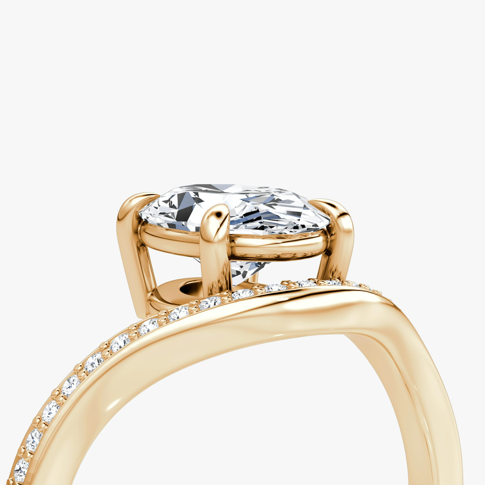 The Curve | Oval | 14k | Rose Gold | bandAccent: Pavé | diamondOrientation: vertical | caratWeight: other