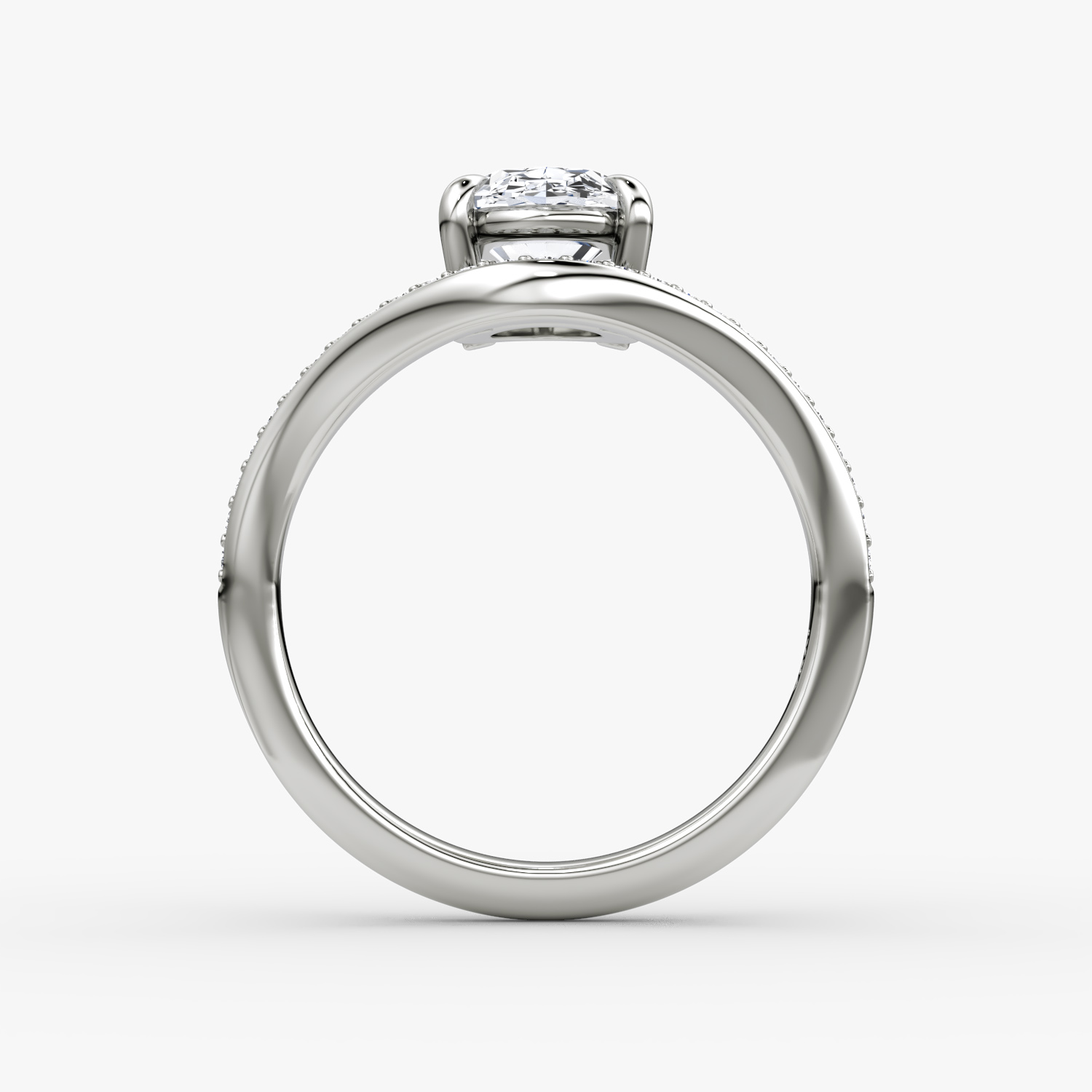 The Curve | Oval | Platinum | bandAccent: Pavé | diamondOrientation: vertical | caratWeight: other