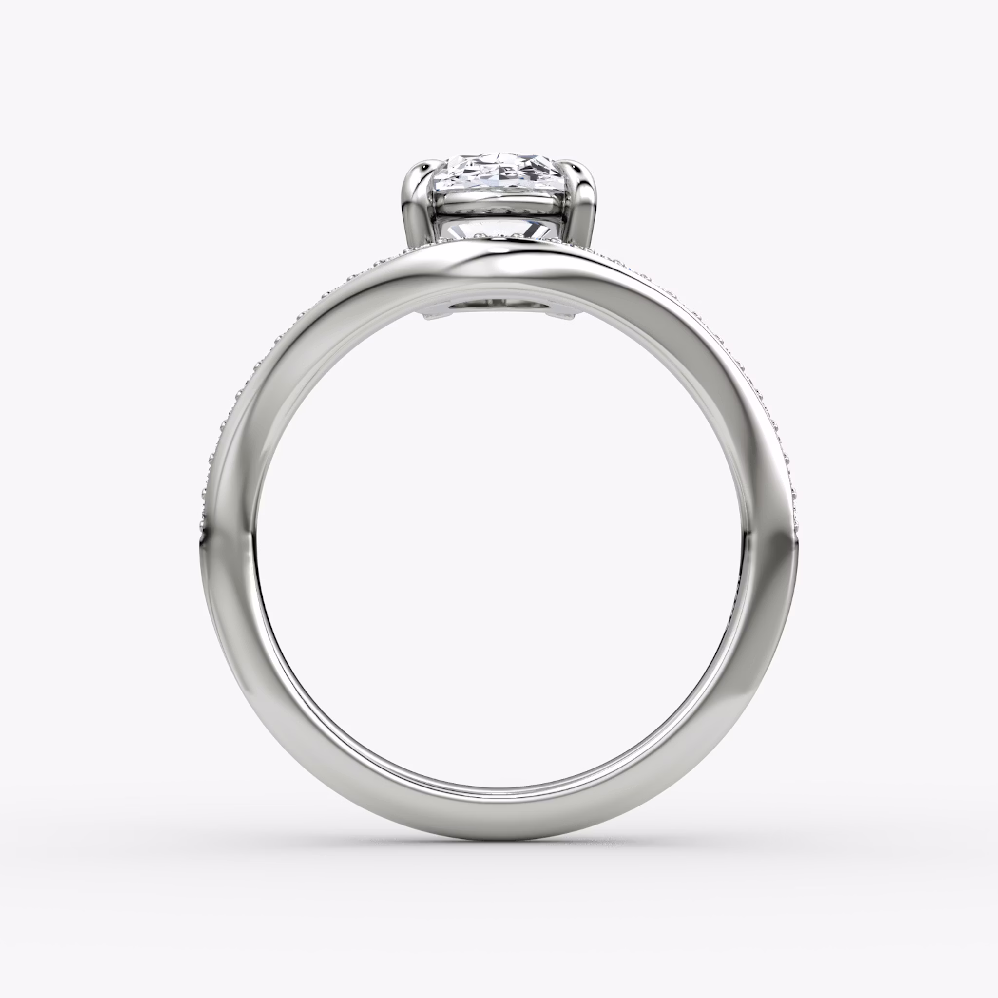 The Curve | Oval | Platinum | bandAccent: Pavé | diamondOrientation: vertical | caratWeight: other