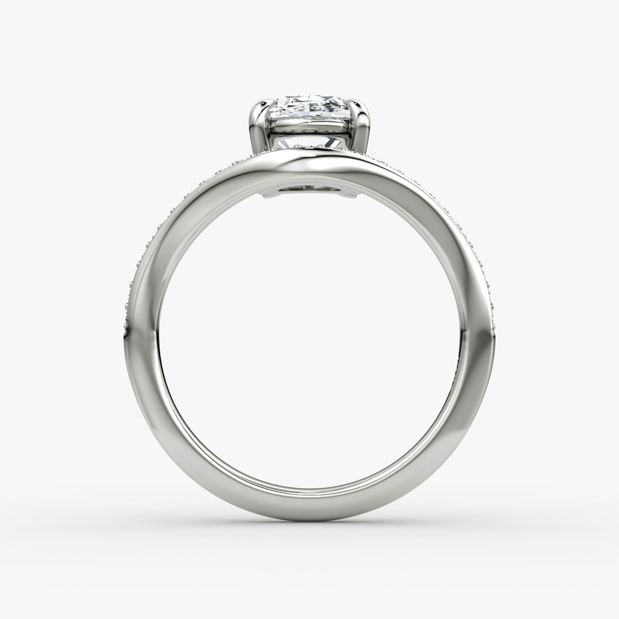 The Curve | Oval | Platinum | bandAccent: Pavé | diamondOrientation: vertical | caratWeight: other