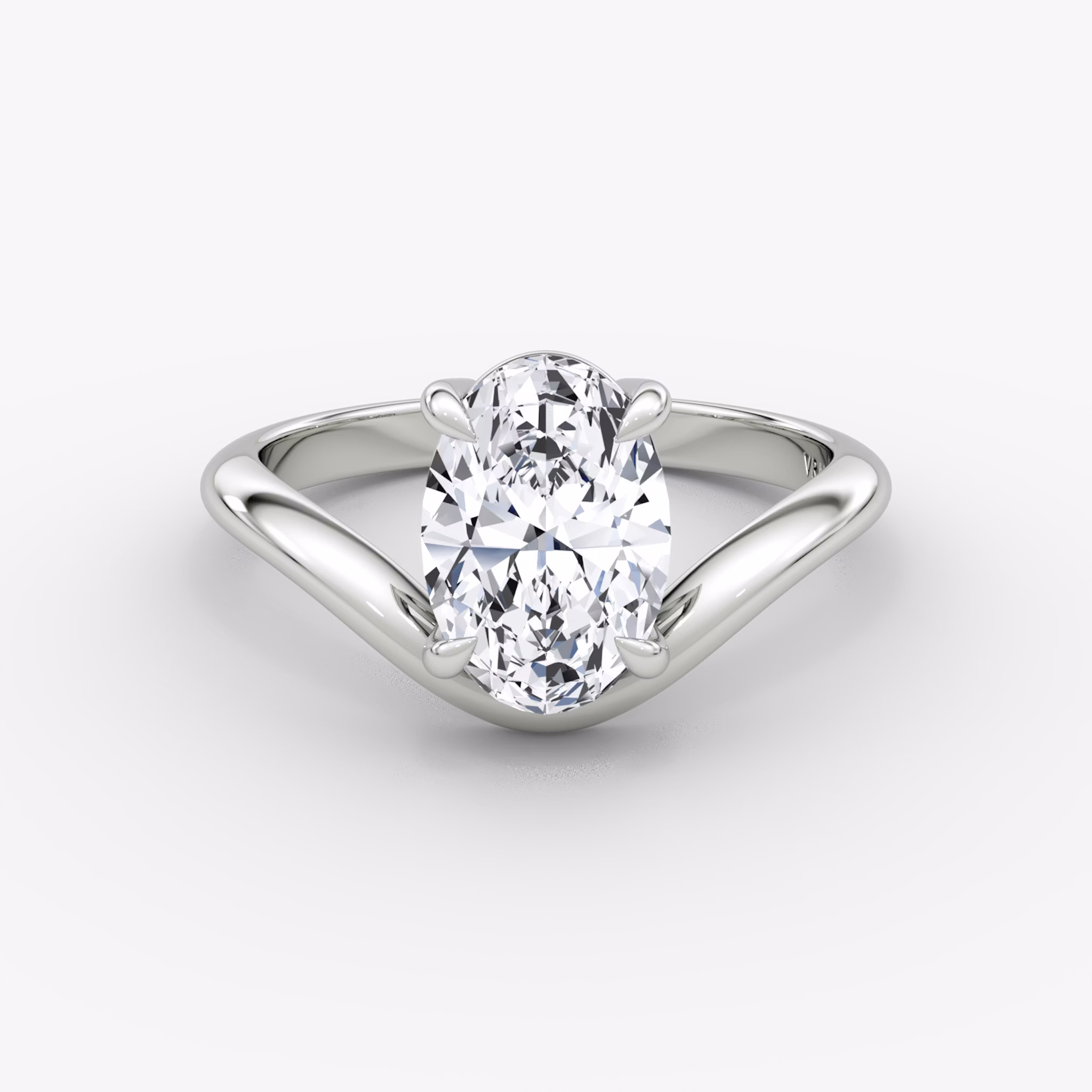 The Curve | Oval | Platinum | bandAccent: Plain | diamondOrientation: vertical | caratWeight: other