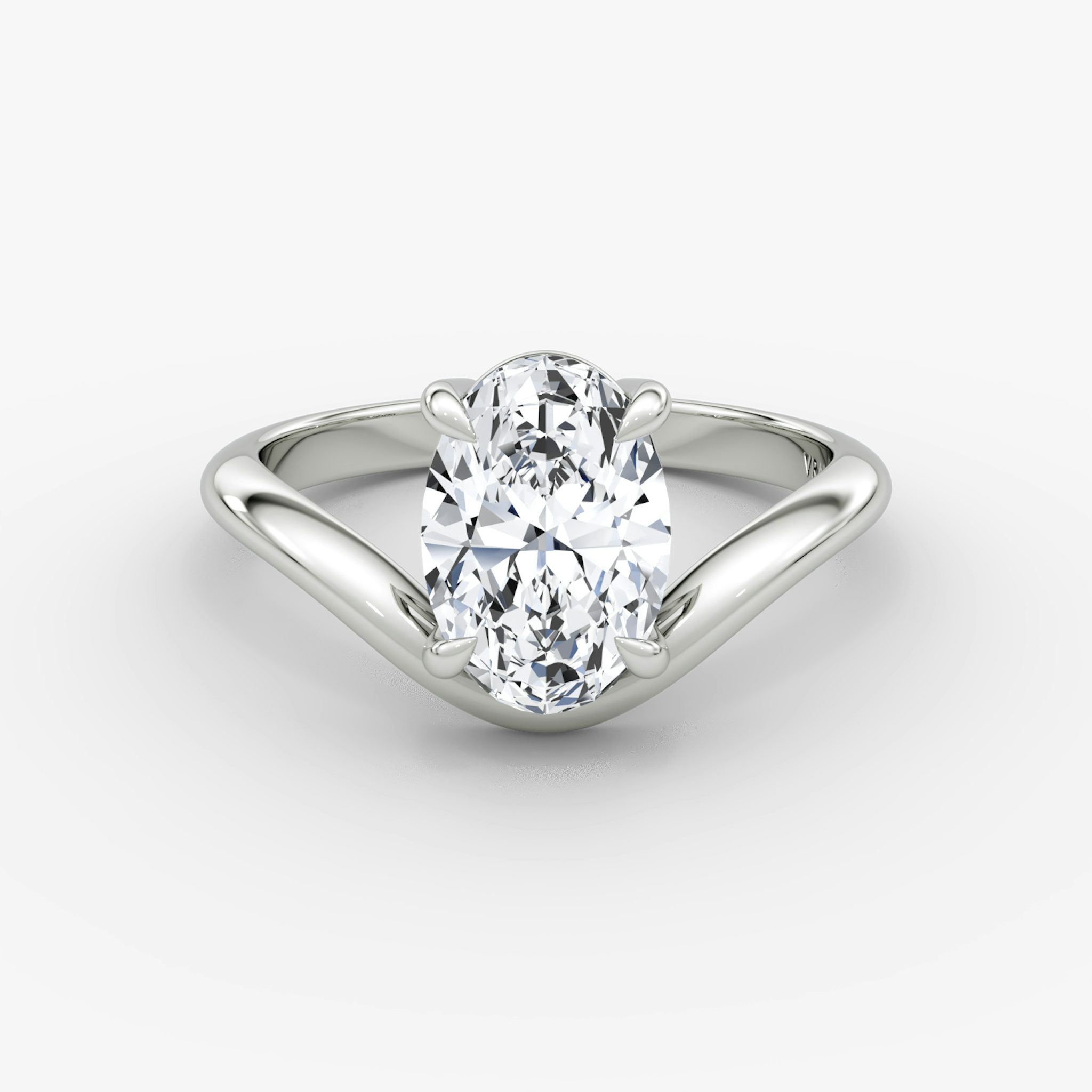 The Curve | Oval | Platinum | bandAccent: Plain | diamondOrientation: vertical | caratWeight: other