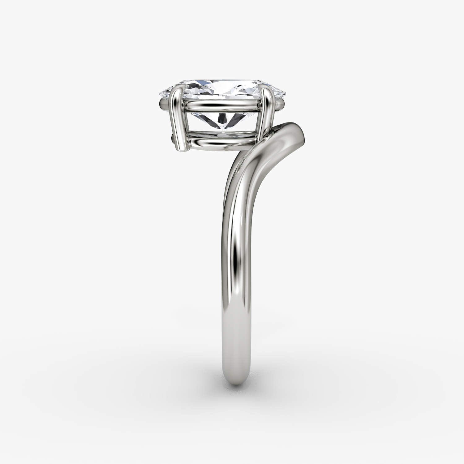 The Curve | Oval | Platinum | bandAccent: Plain | diamondOrientation: vertical | caratWeight: other