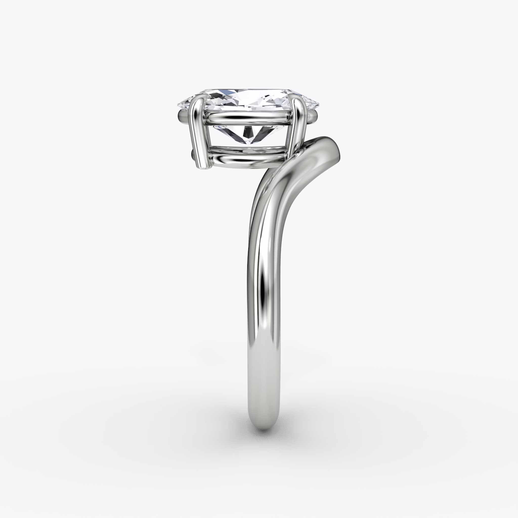 The Curve | Oval | Platinum | bandAccent: Plain | diamondOrientation: vertical | caratWeight: other