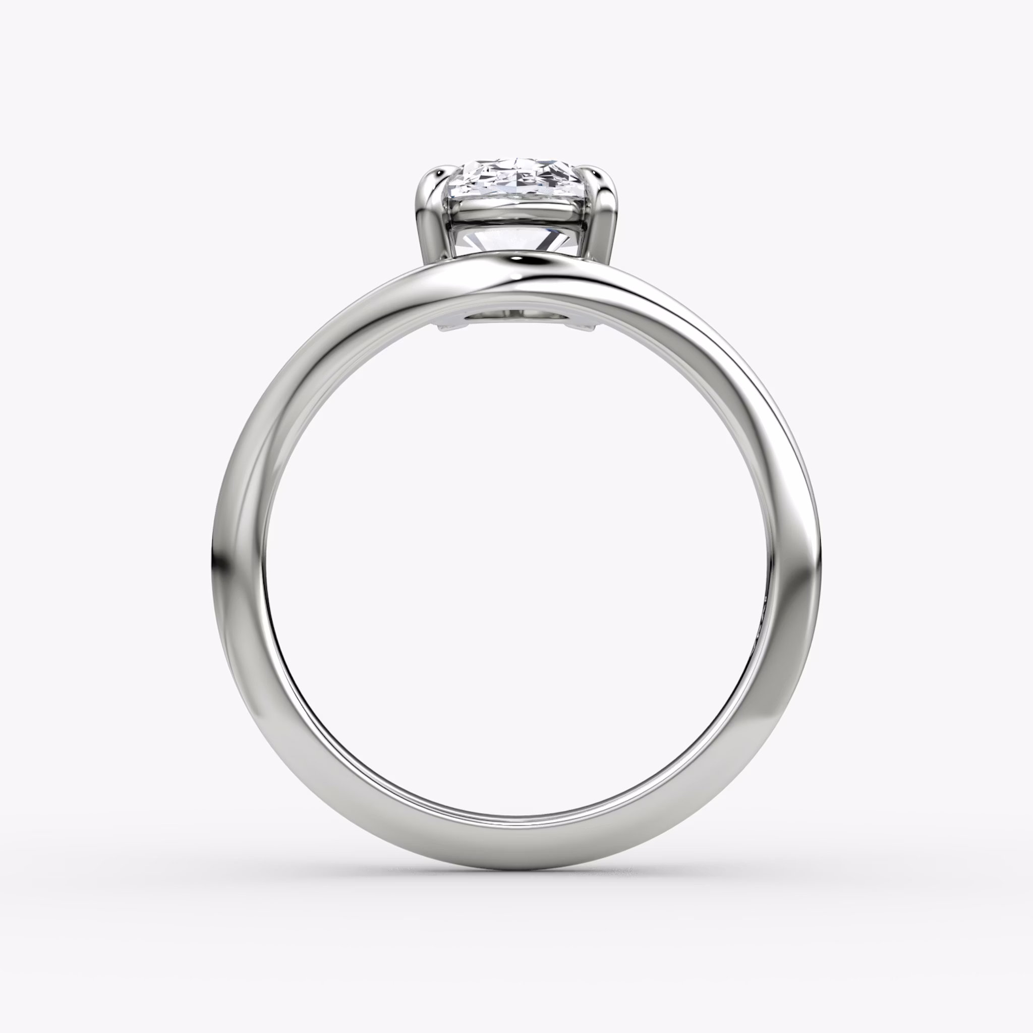 The Curve | Oval | Platinum | bandAccent: Plain | diamondOrientation: vertical | caratWeight: other