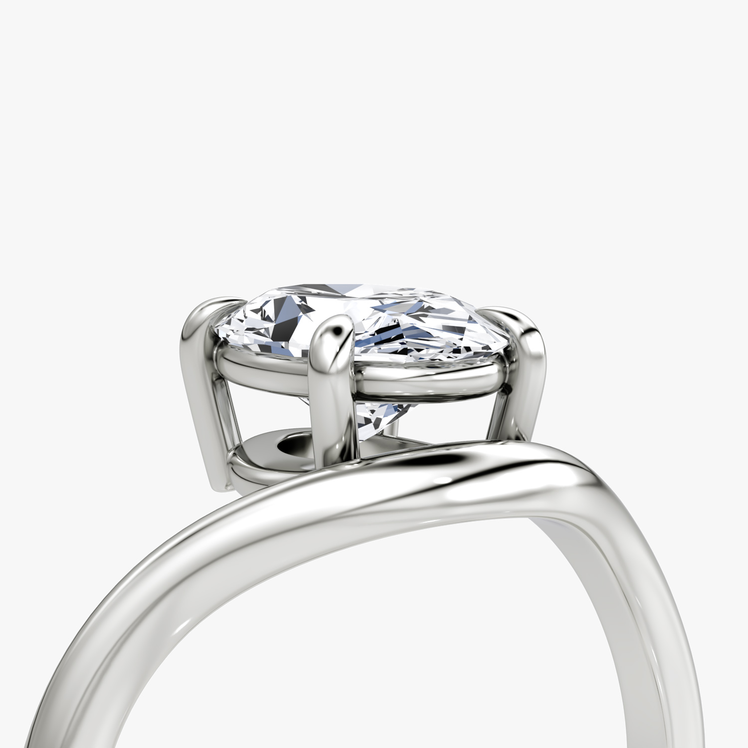 The Curve | Oval | Platinum | bandAccent: Plain | diamondOrientation: vertical | caratWeight: other