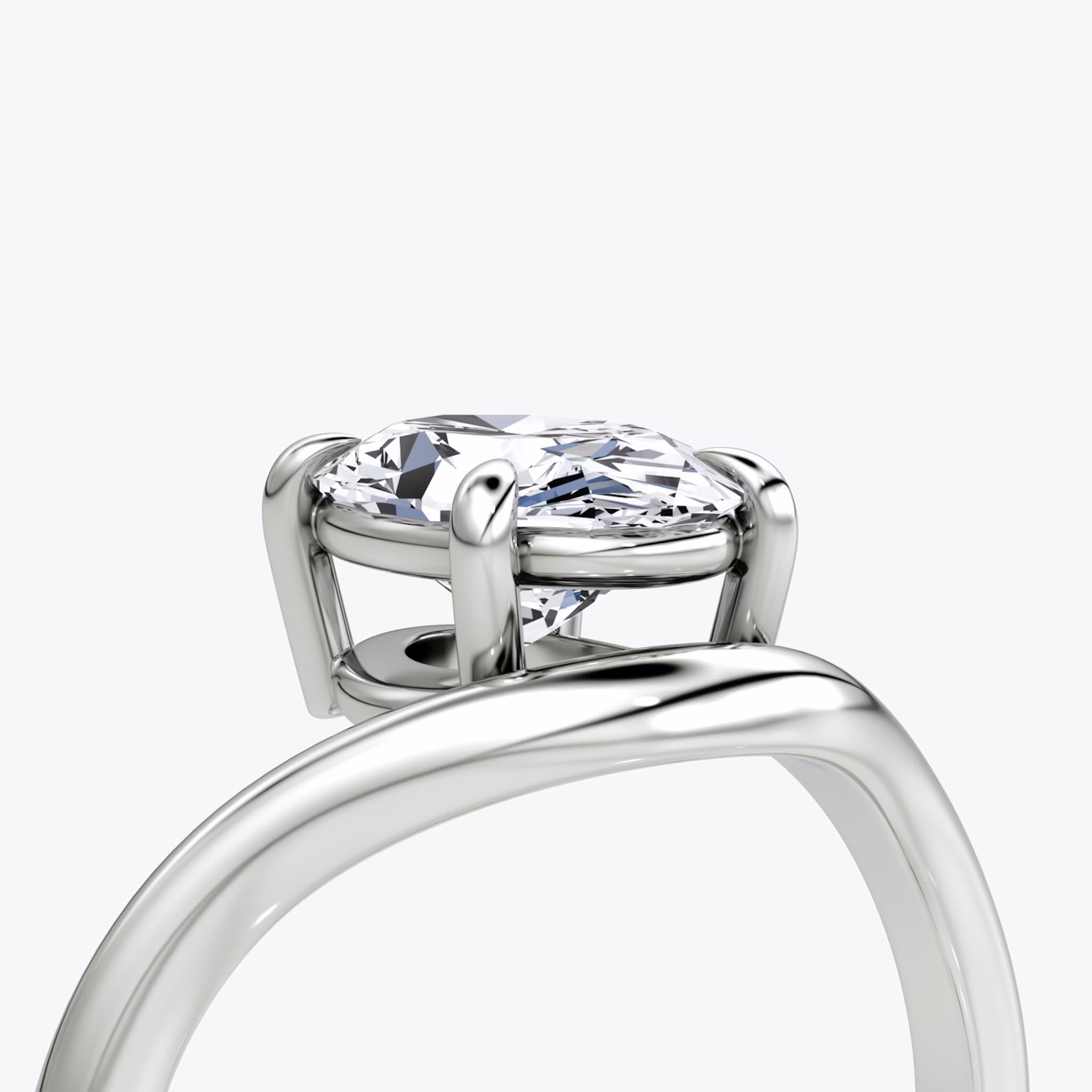 The Curve | Oval | Platinum | bandAccent: Plain | diamondOrientation: vertical | caratWeight: other