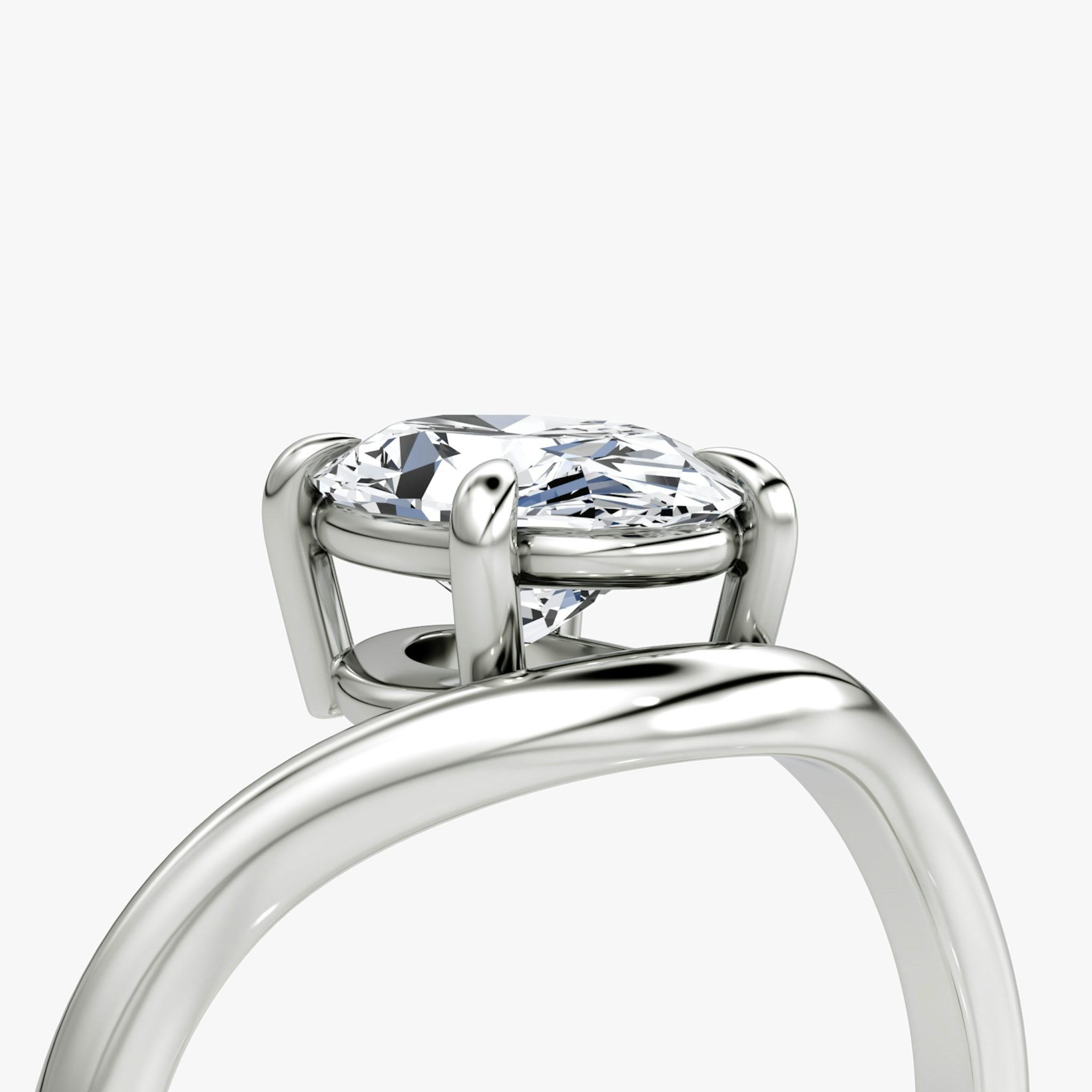 The Curve | Oval | Platinum | bandAccent: Plain | diamondOrientation: vertical | caratWeight: other