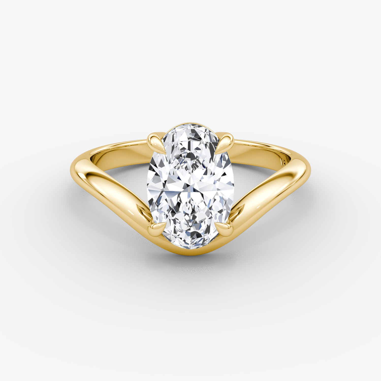 Anillo de compromiso Curve Oval | Yellow Gold