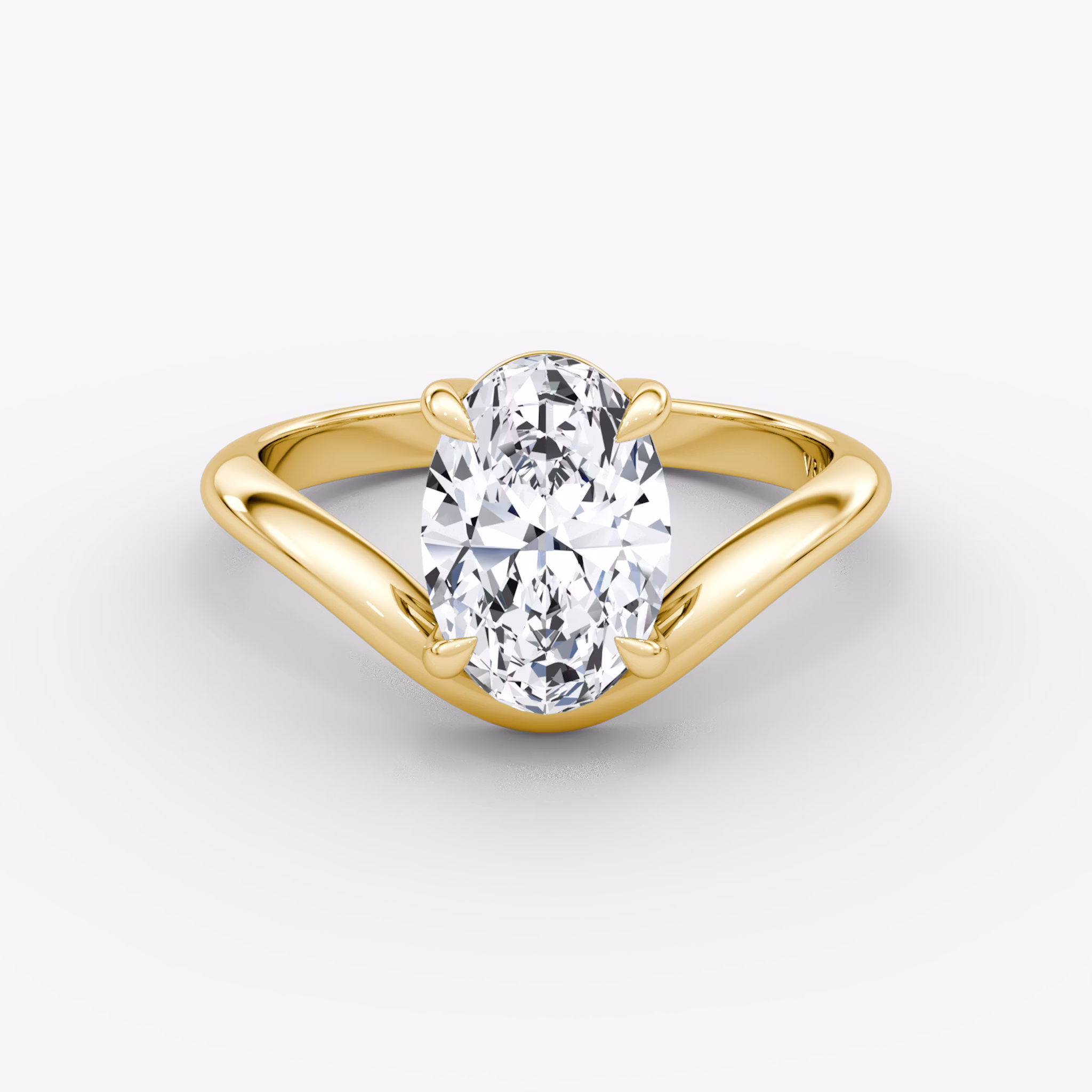 The Curve | Oval | 18k | Yellow Gold | bandAccent: Plain | diamondOrientation: vertical | caratWeight: other