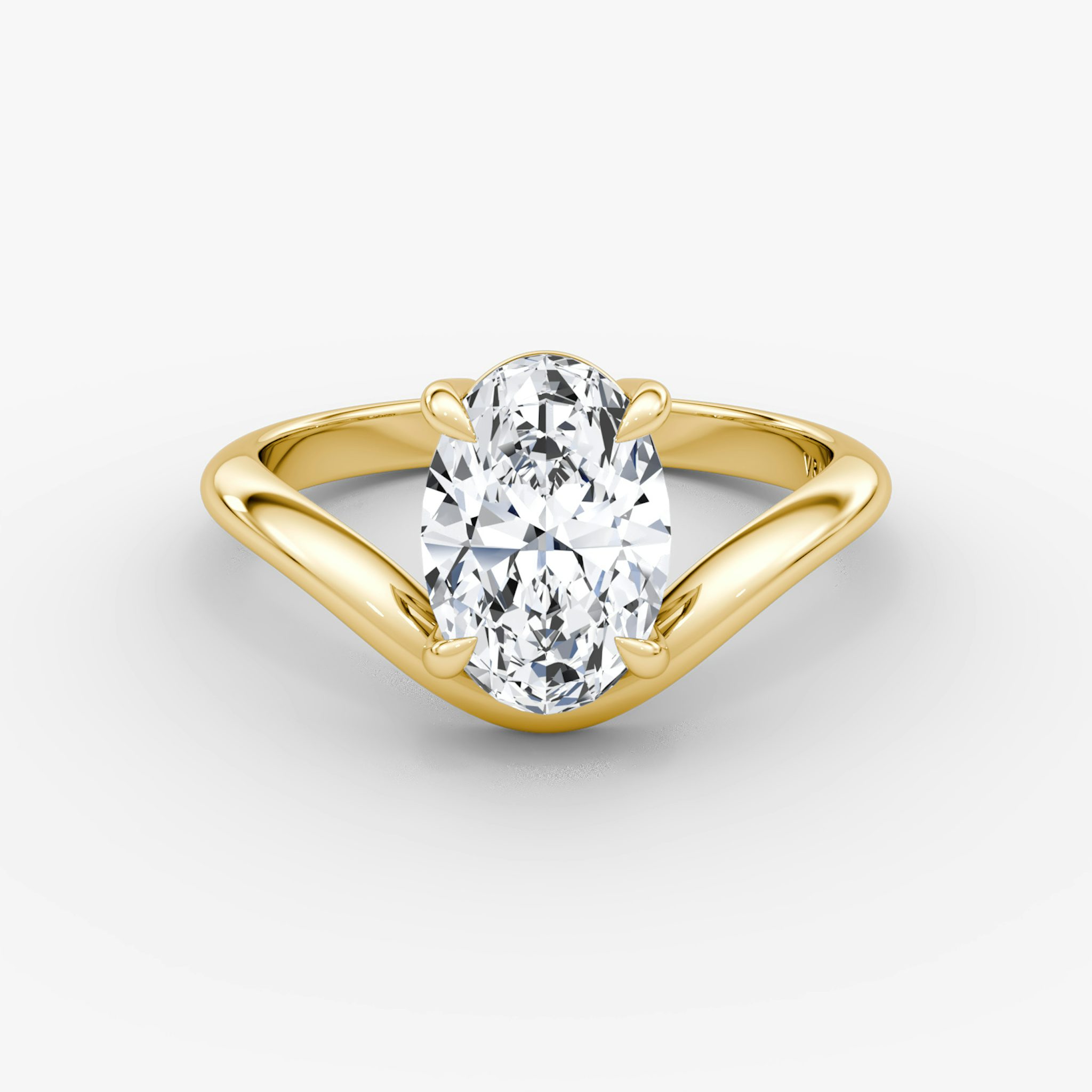 The Curve | Oval | 18k | Yellow Gold | bandAccent: Plain | diamondOrientation: vertical | caratWeight: other
