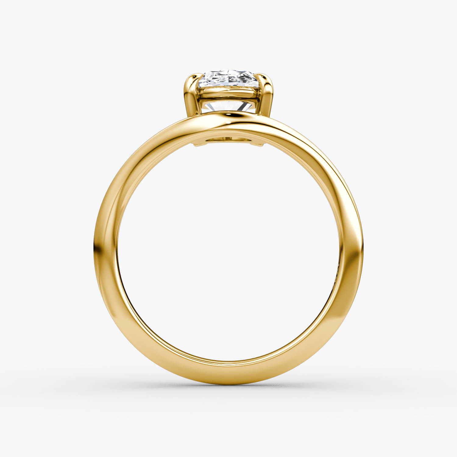 The Curve | Oval | 18k | Yellow Gold | bandAccent: Plain | diamondOrientation: vertical | caratWeight: other