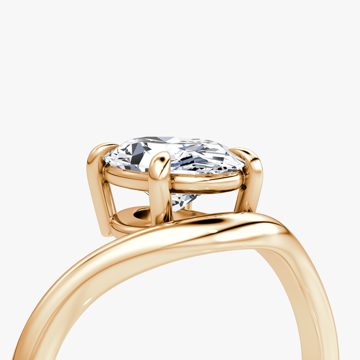 The Curve | Oval | 14k | Rose Gold | bandAccent: Plain | diamondOrientation: vertical | caratWeight: other