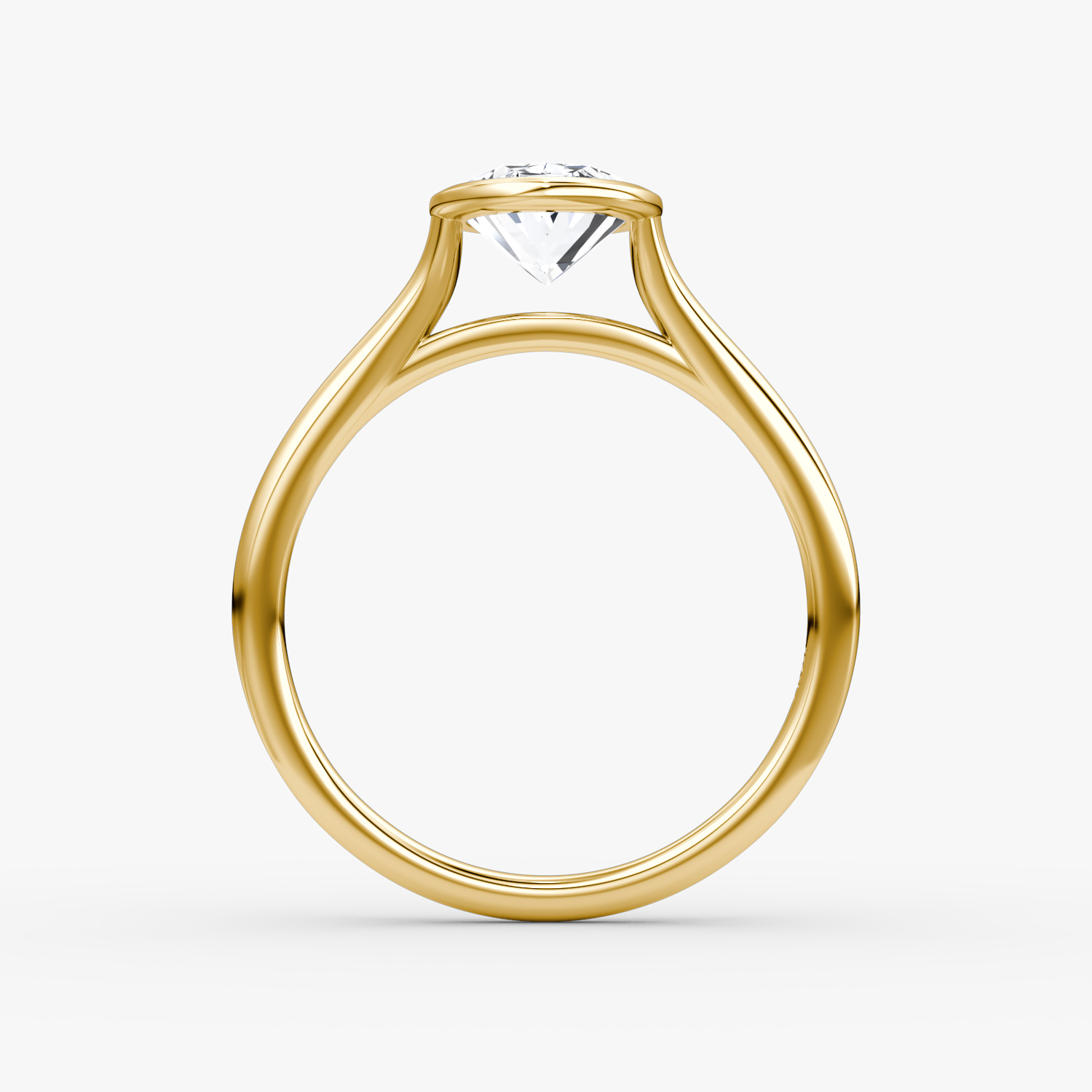 The Flat Edge Bezel | Oval | 18k | Yellow Gold | bandAccent: Plain | diamondOrientation: vertical | caratWeight: other