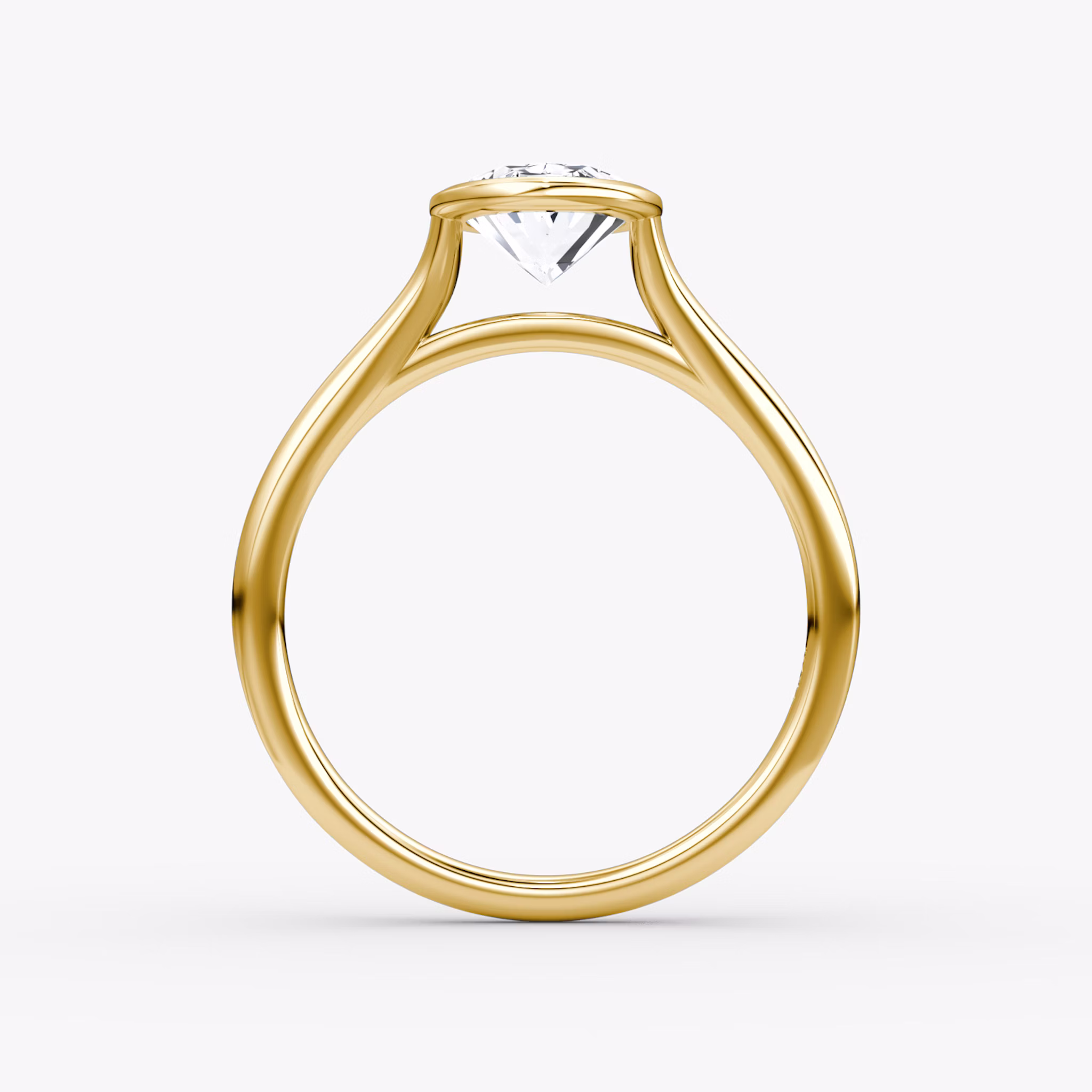 The Flat Edge Bezel | Oval | 18k | Yellow Gold | bandAccent: Plain | diamondOrientation: vertical | caratWeight: other