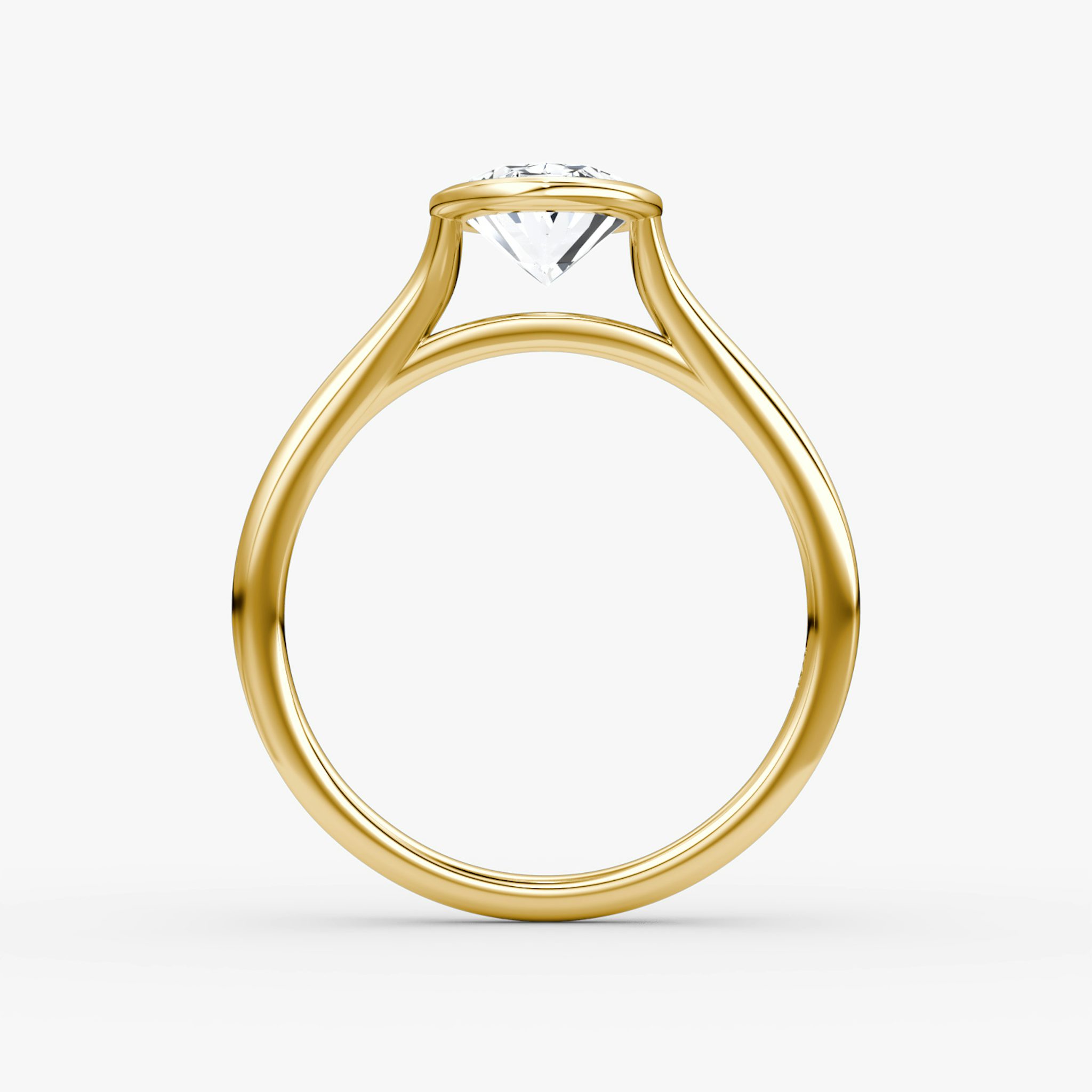 The Flat Edge Bezel | Oval | 18k | Yellow Gold | bandAccent: Plain | diamondOrientation: vertical | caratWeight: other