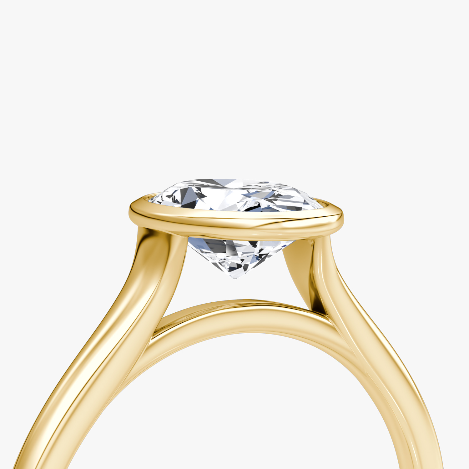 The Flat Edge Bezel | Oval | 18k | Yellow Gold | bandAccent: Plain | diamondOrientation: vertical | caratWeight: other
