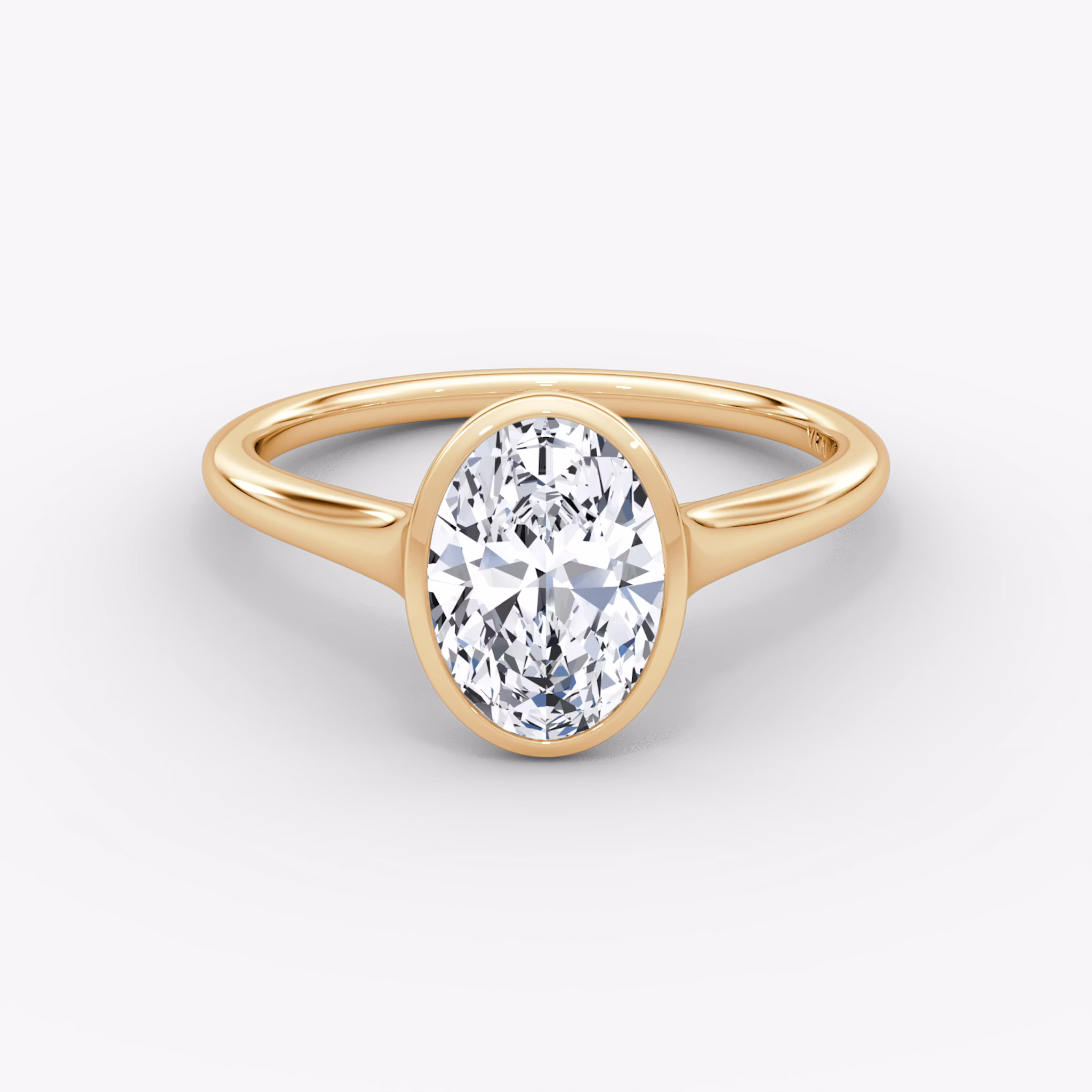 Flat Edge Bezel Oval | Rose Gold