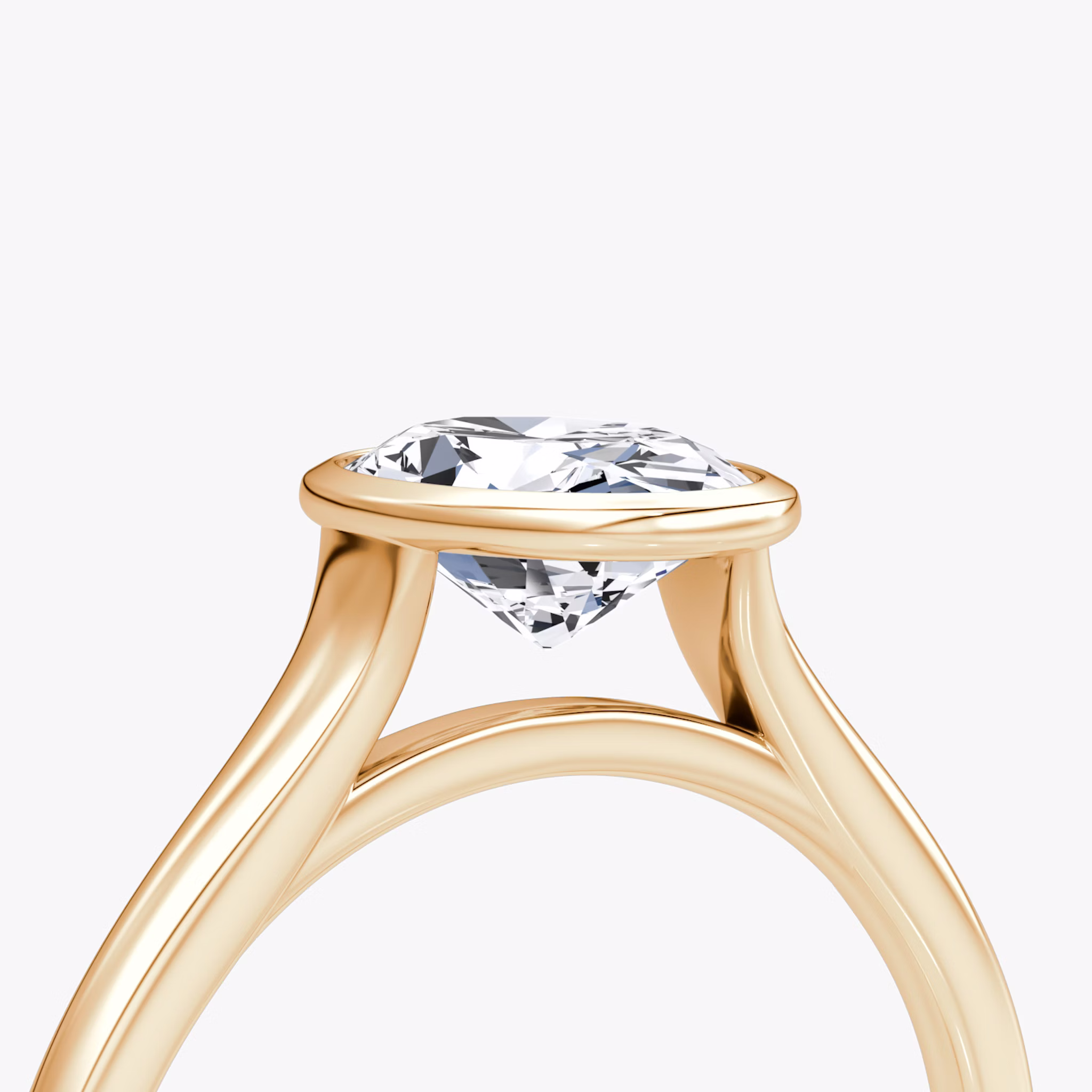 The Flat Edge Bezel | Oval | 14k | Rose Gold | bandAccent: Plain | diamondOrientation: vertical | caratWeight: other