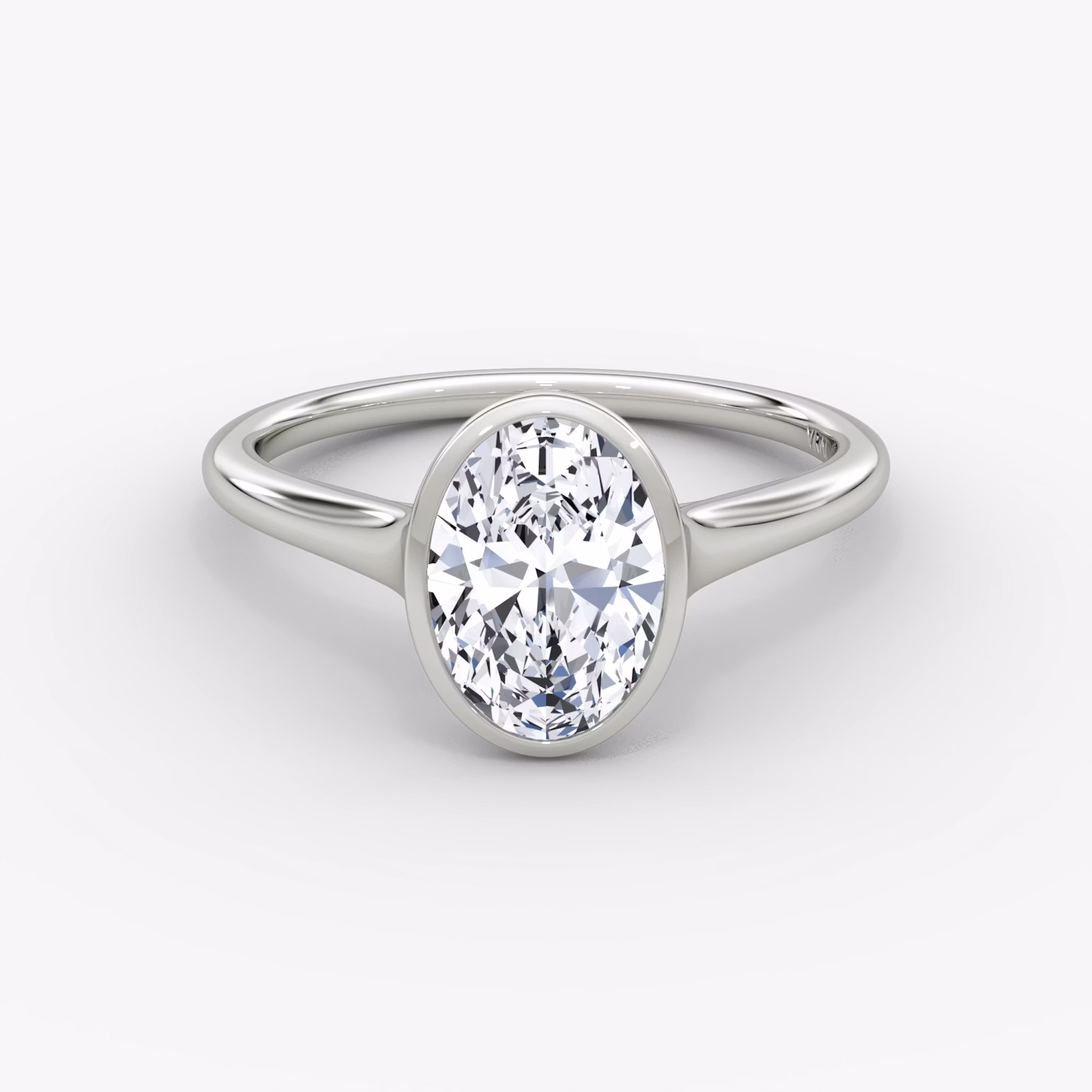 The Flat Edge Bezel Oval | Platinum