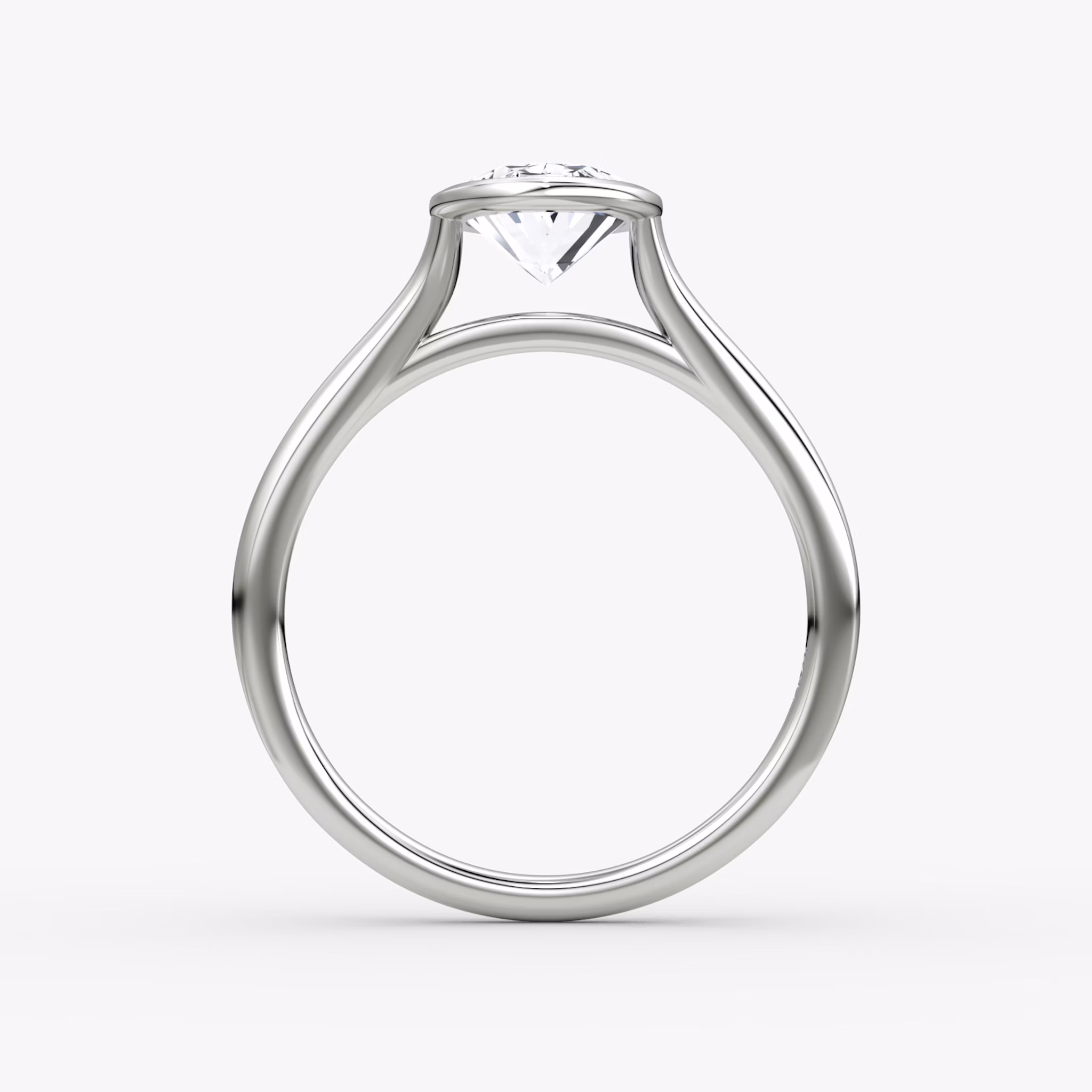 The Flat Edge Bezel | Oval | 18k | White Gold | bandAccent: Plain | diamondOrientation: vertical | caratWeight: other