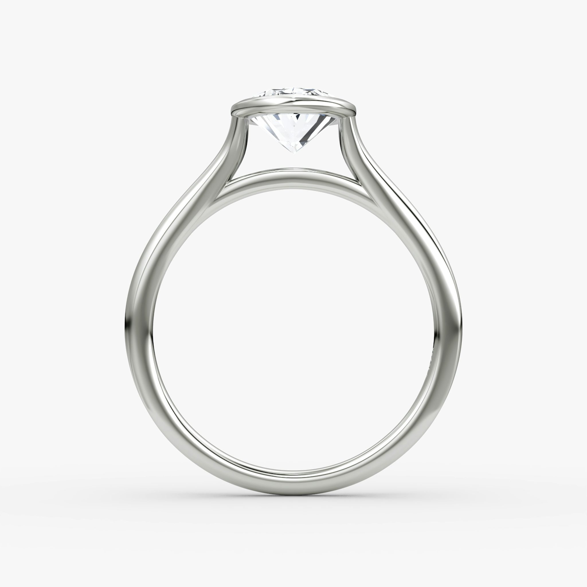 The Flat Edge Bezel | Oval | 18k | White Gold | bandAccent: Plain | diamondOrientation: vertical | caratWeight: other