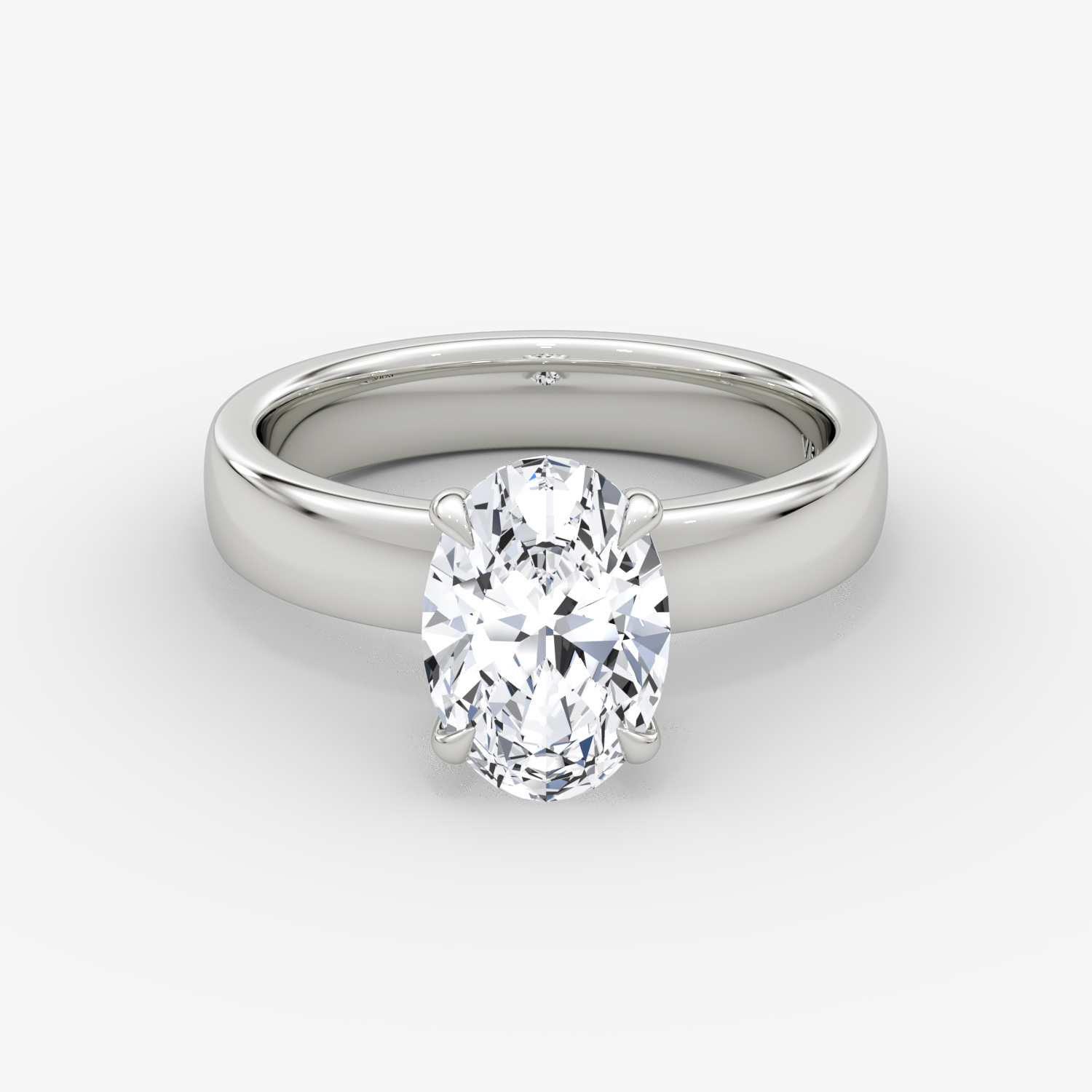 Cigar Band Solitaire | Oval | Platinum | bandWidth: 4mm | diamondOrientation: vertical | caratWeight: other