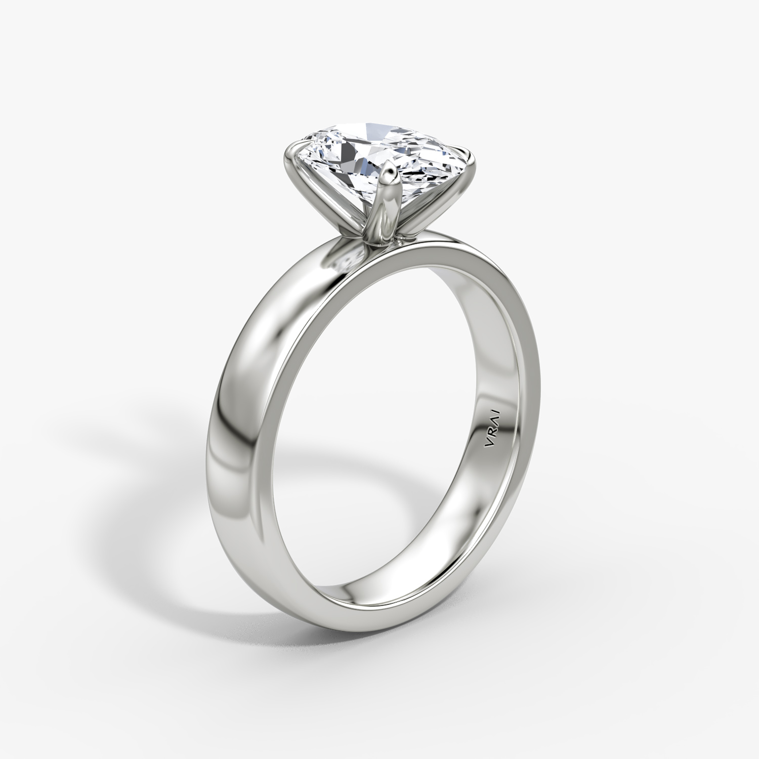 Cigar Band Solitaire | Oval | Platinum | bandWidth: 4mm | diamondOrientation: vertical | caratWeight: other