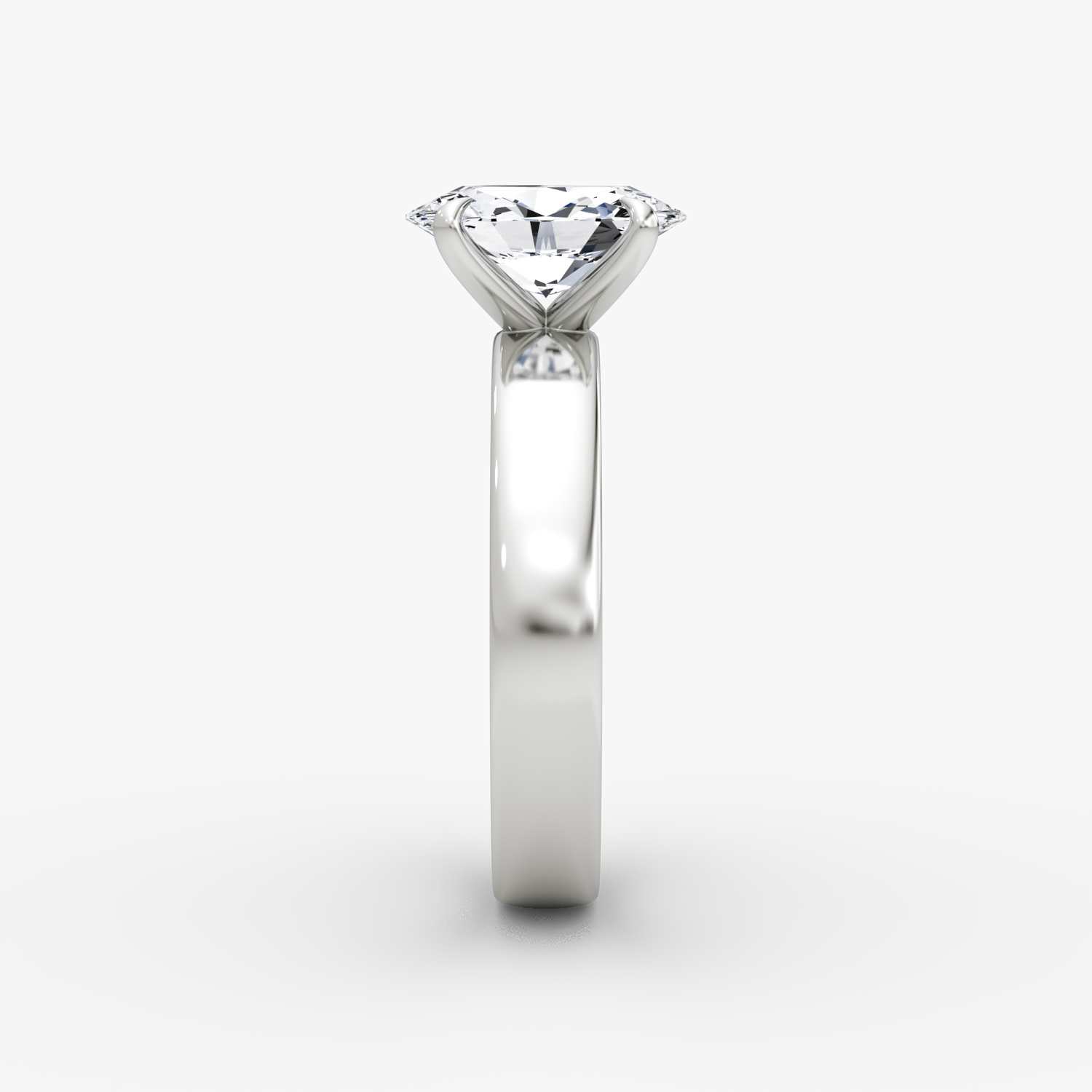 Cigar Band Solitaire | Oval | Platinum | bandWidth: 4mm | diamondOrientation: vertical | caratWeight: other