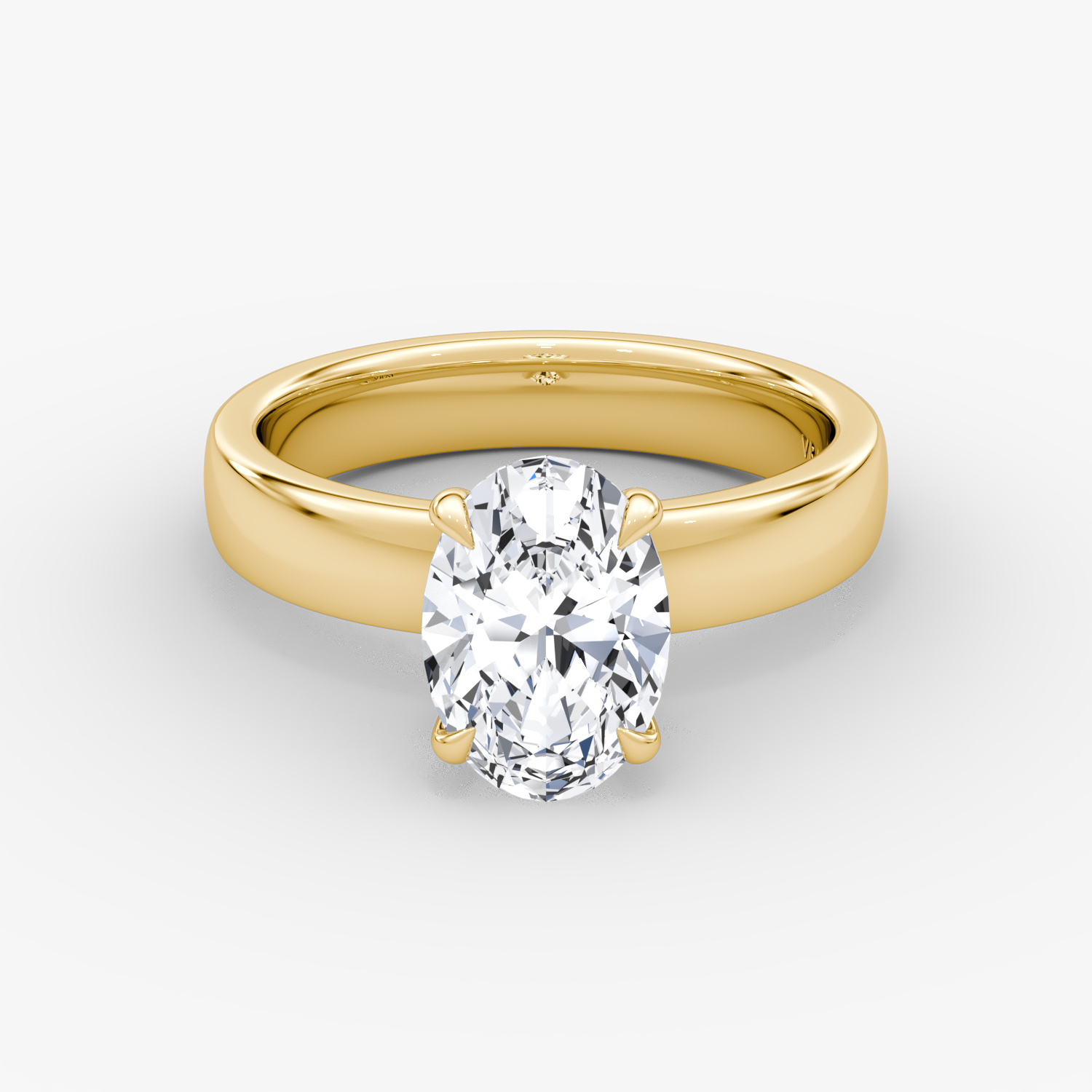 Cigar Band Solitaire | Oval | 18k | Yellow Gold | bandWidth: 4mm | diamondOrientation: vertical | caratWeight: other