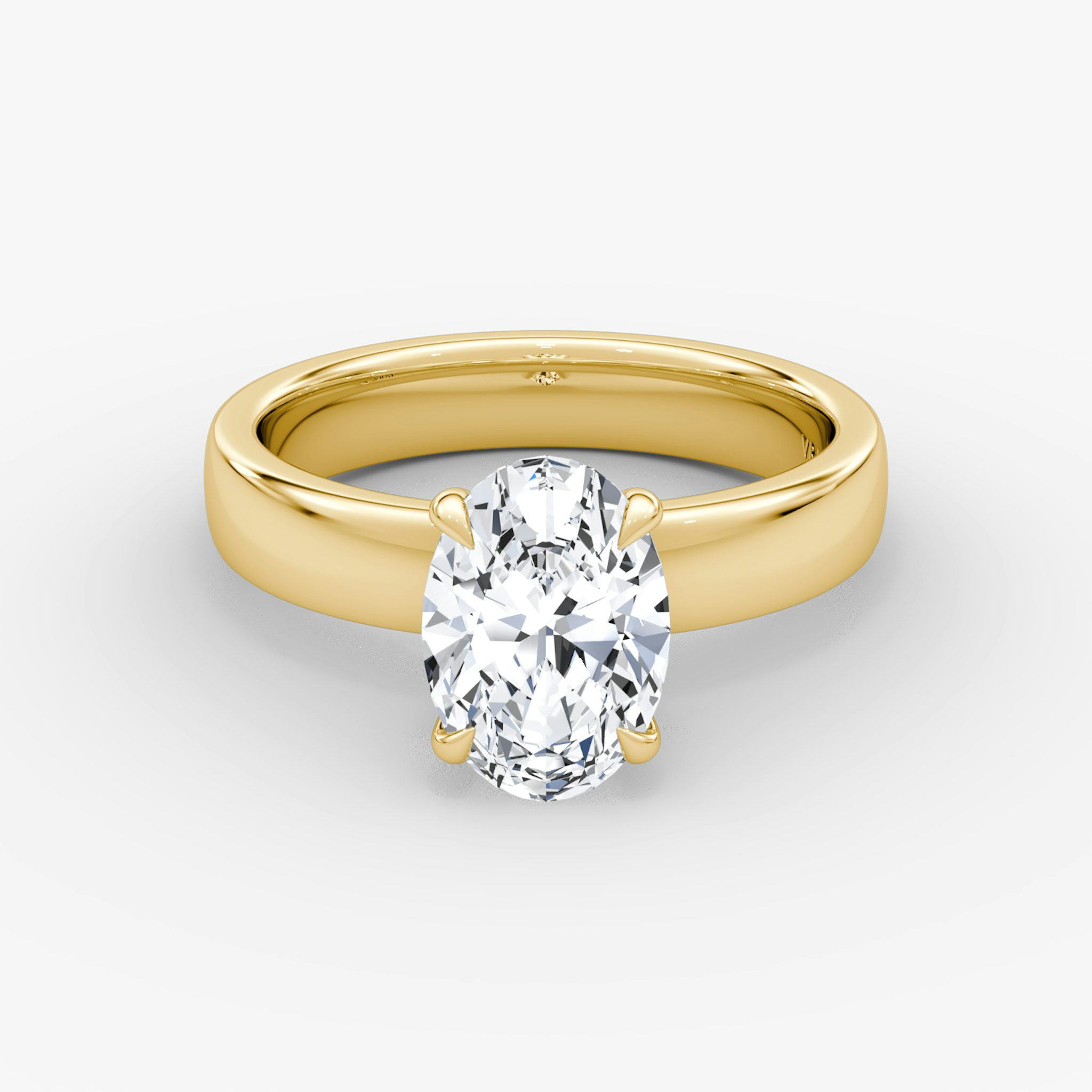 Cigar Band Solitaire | Oval | 18k | Yellow Gold | bandWidth: 4mm | diamondOrientation: vertical | caratWeight: other