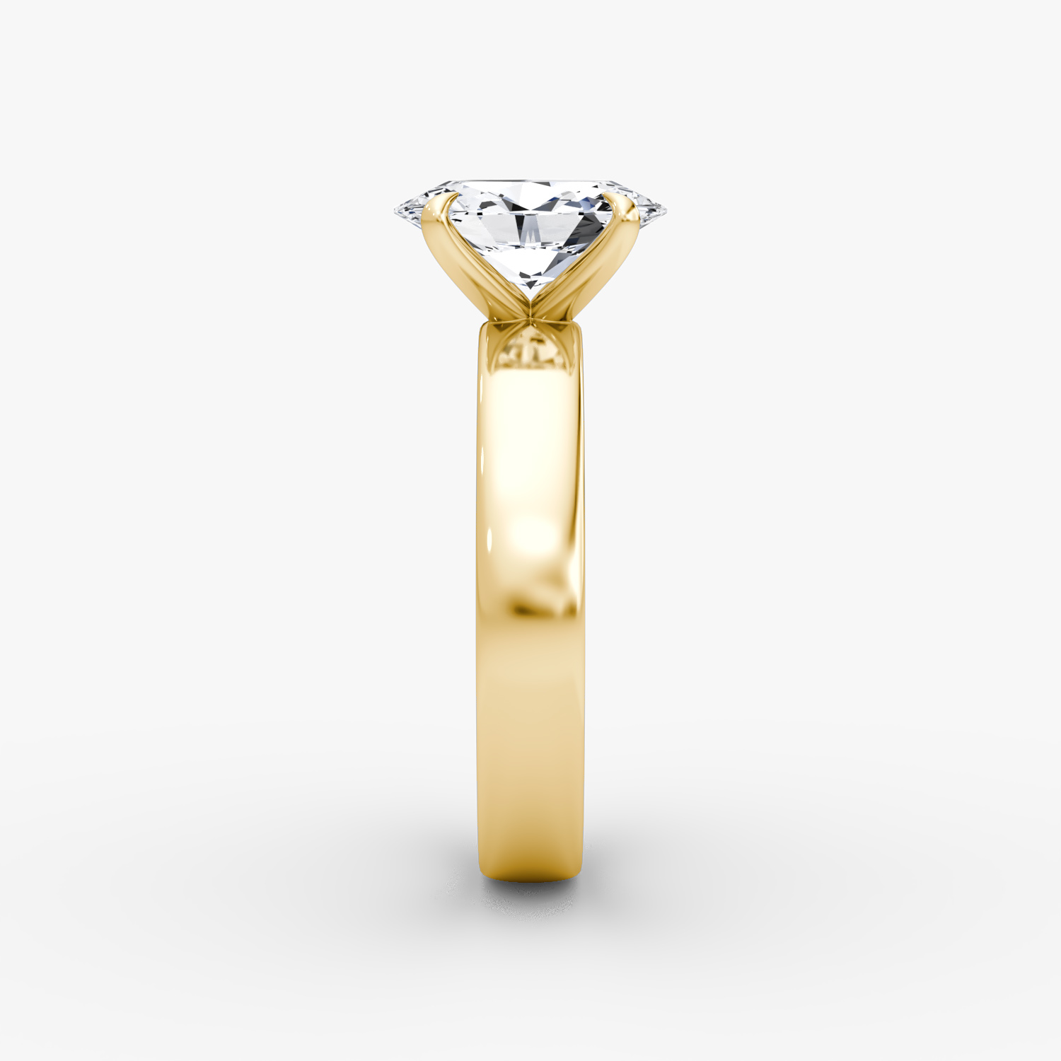 Cigar Band Solitaire | Oval | 18k | Yellow Gold | bandWidth: 4mm | diamondOrientation: vertical | caratWeight: other