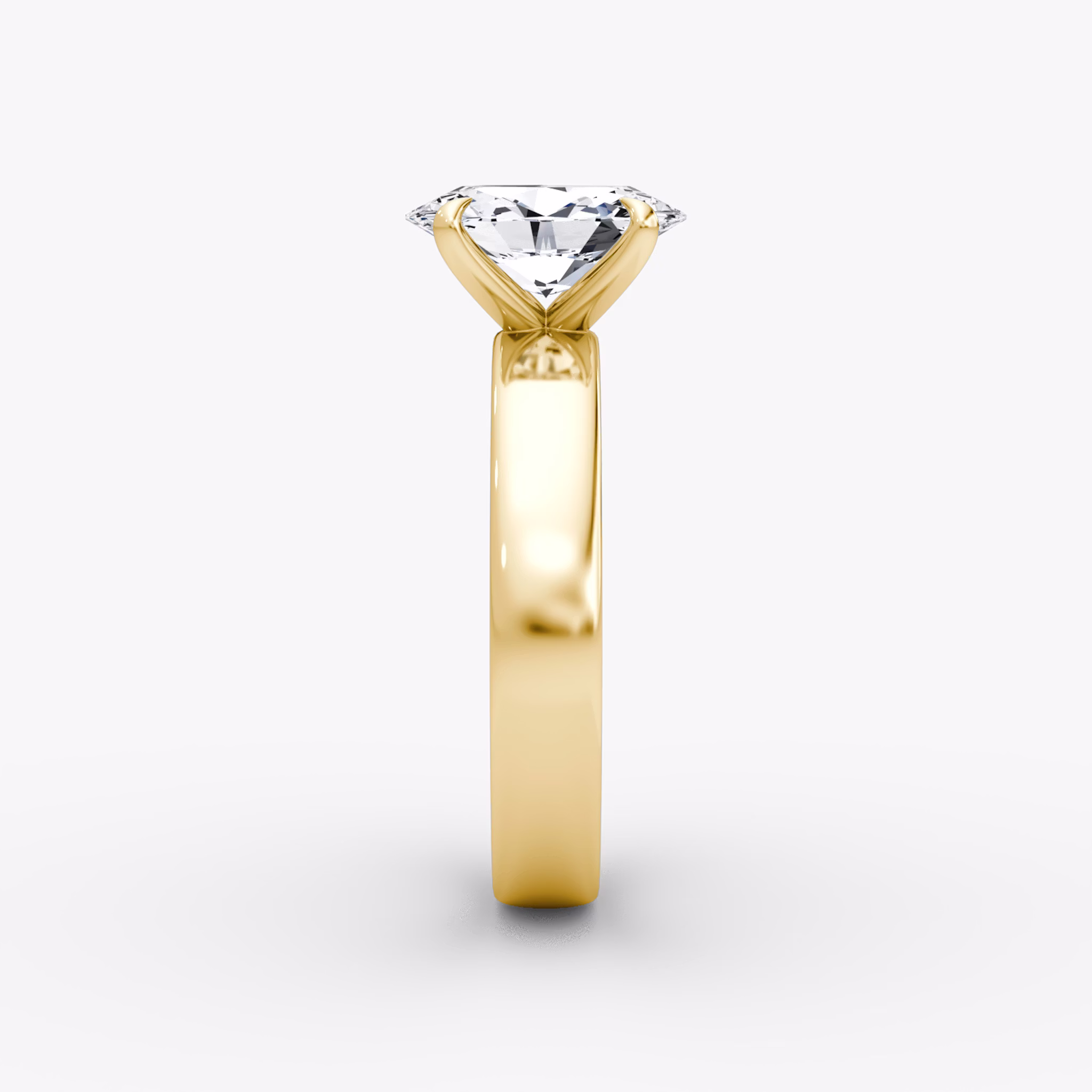 Cigar Band Solitaire | Oval | 18k | Yellow Gold | bandWidth: 4mm | diamondOrientation: vertical | caratWeight: other