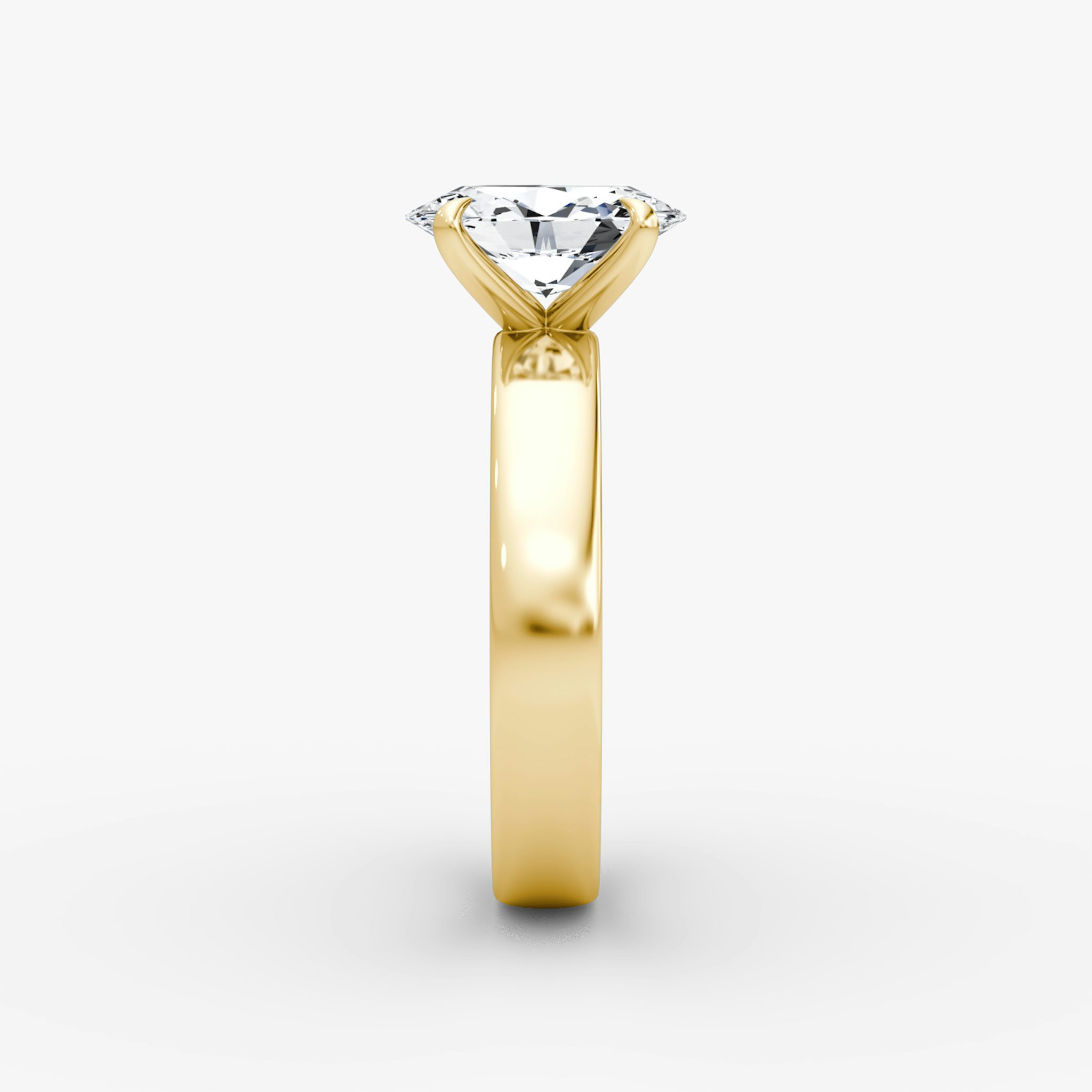 Cigar Band Solitaire | Oval | 18k | Yellow Gold | bandWidth: 4mm | diamondOrientation: vertical | caratWeight: other
