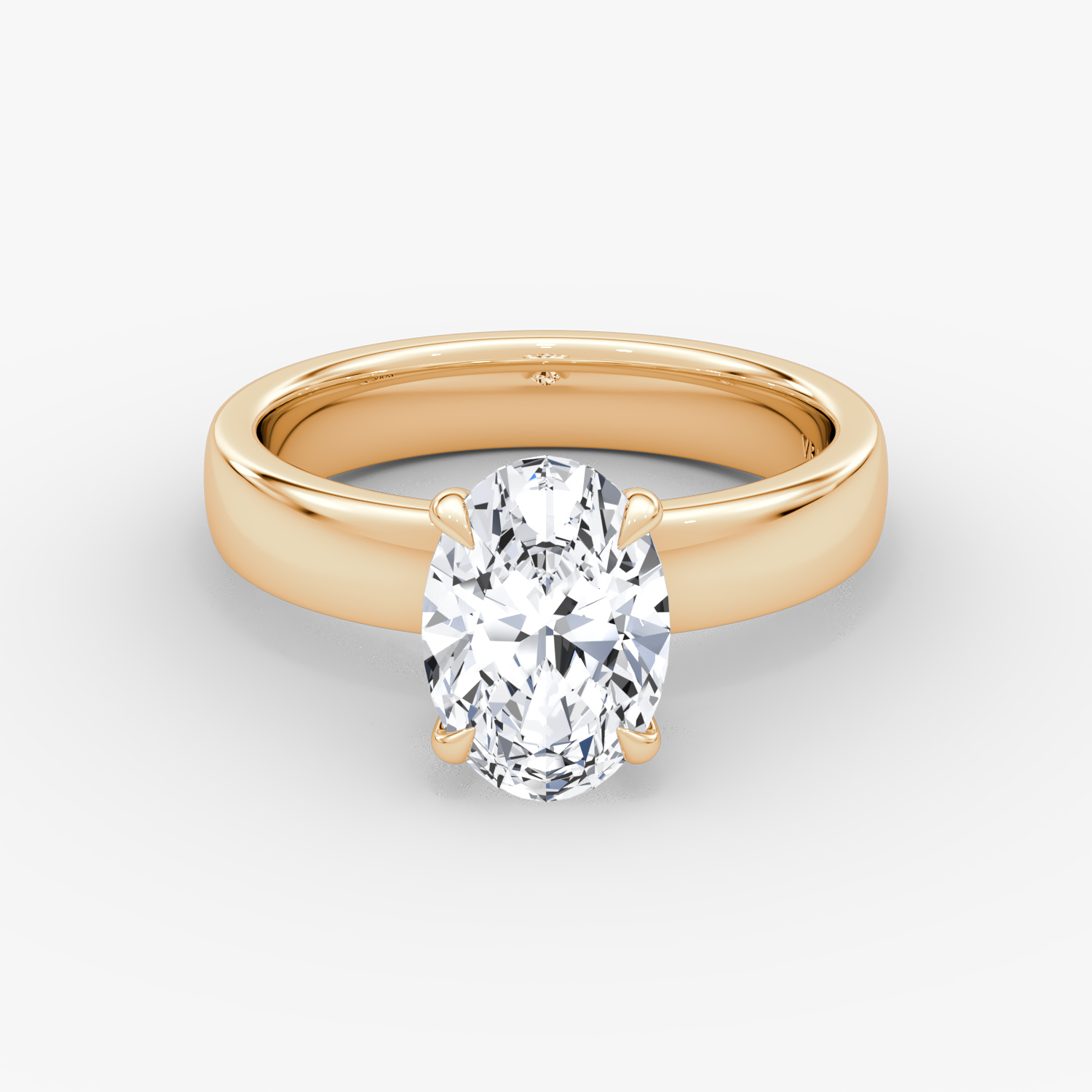 Cigar Band Solitaire | Oval | 14k | Rose Gold | bandWidth: 4mm | diamondOrientation: vertical | caratWeight: other