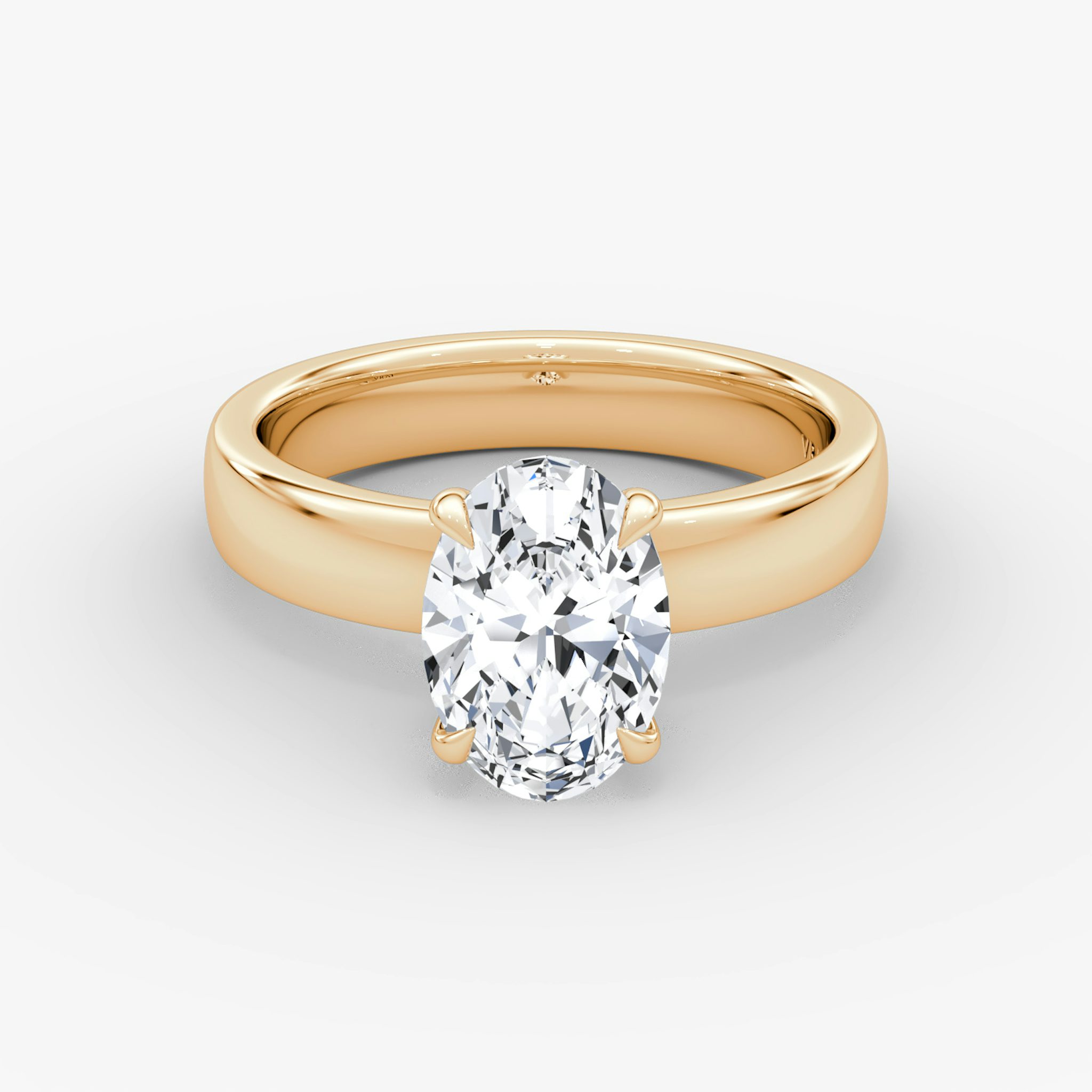 Cigar Band Solitaire | Oval | 14k | Rose Gold | bandWidth: 4mm | diamondOrientation: vertical | caratWeight: other