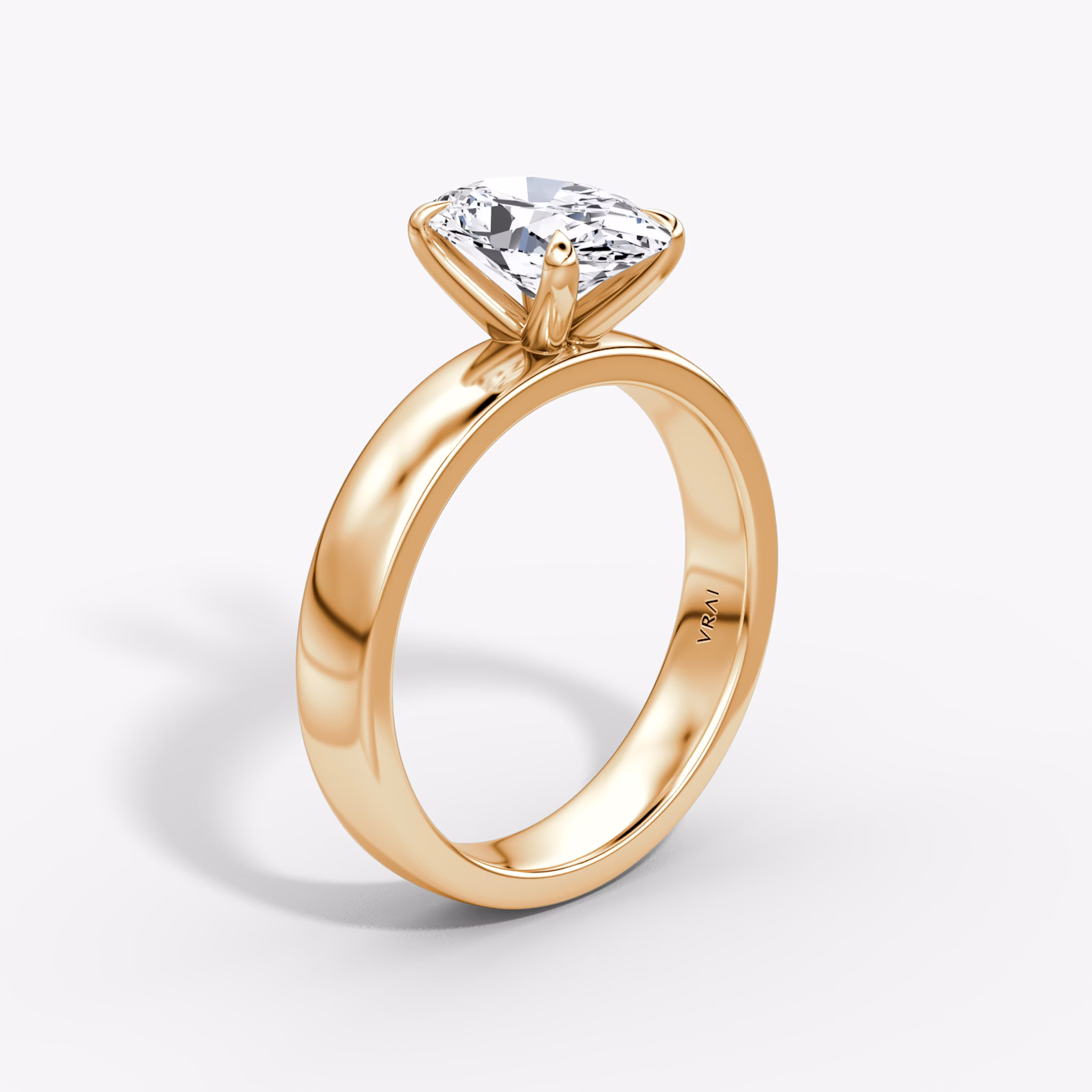 Cigar Band Solitaire | Oval | 14k | Rose Gold | bandWidth: 4mm | diamondOrientation: vertical | caratWeight: other