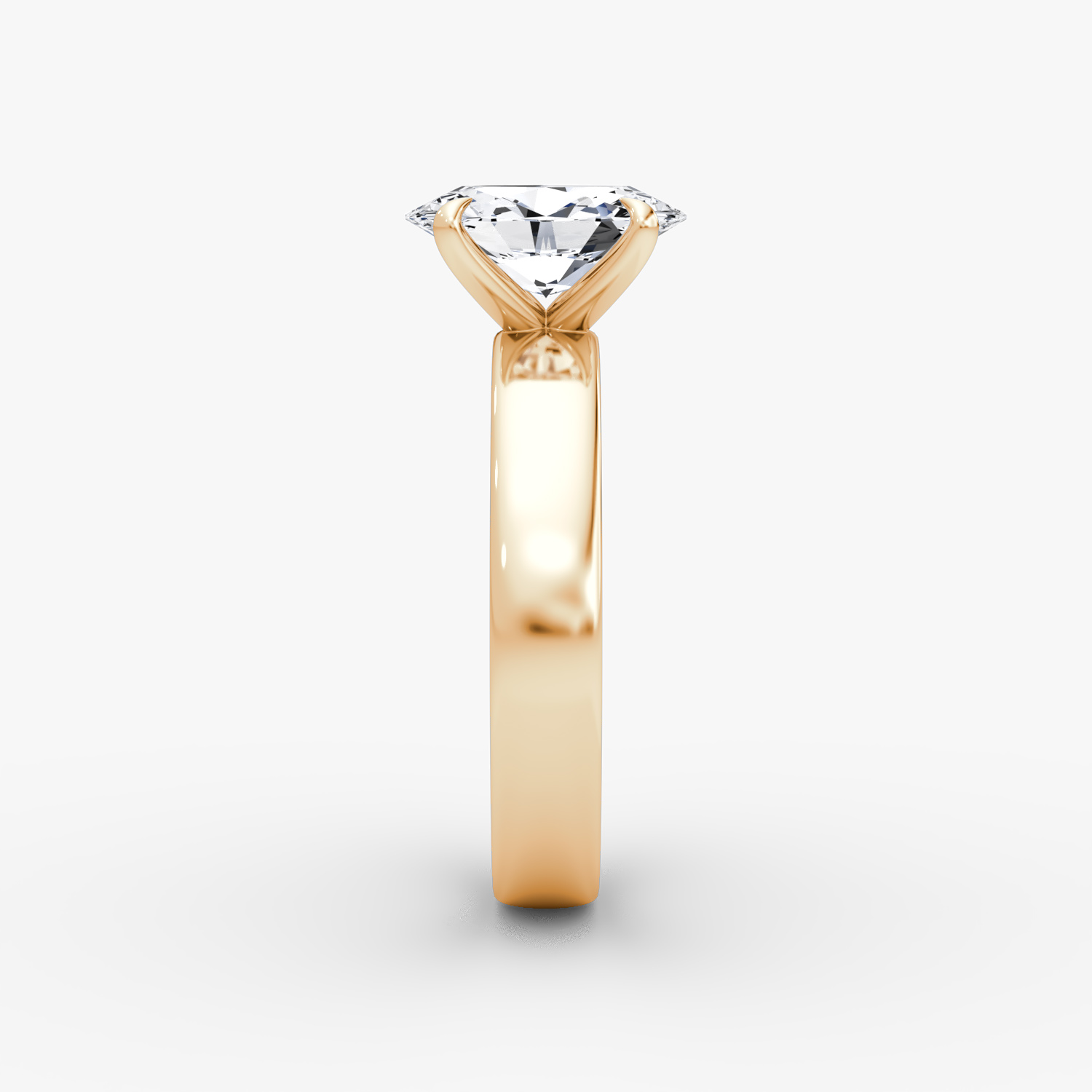 Cigar Band Solitaire | Oval | 14k | Rose Gold | bandWidth: 4mm | diamondOrientation: vertical | caratWeight: other