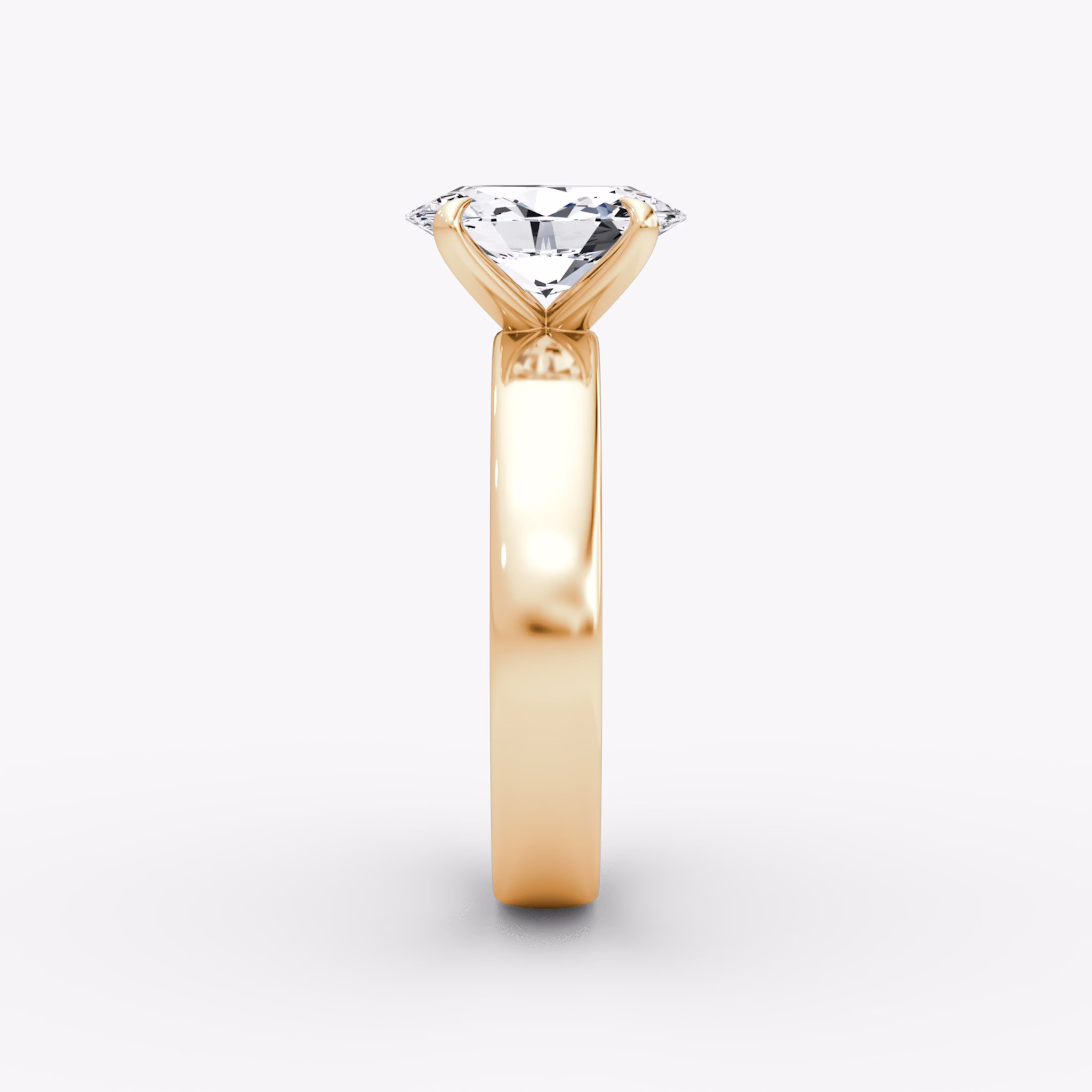 Cigar Band Solitaire | Oval | 14k | Rose Gold | bandWidth: 4mm | diamondOrientation: vertical | caratWeight: other