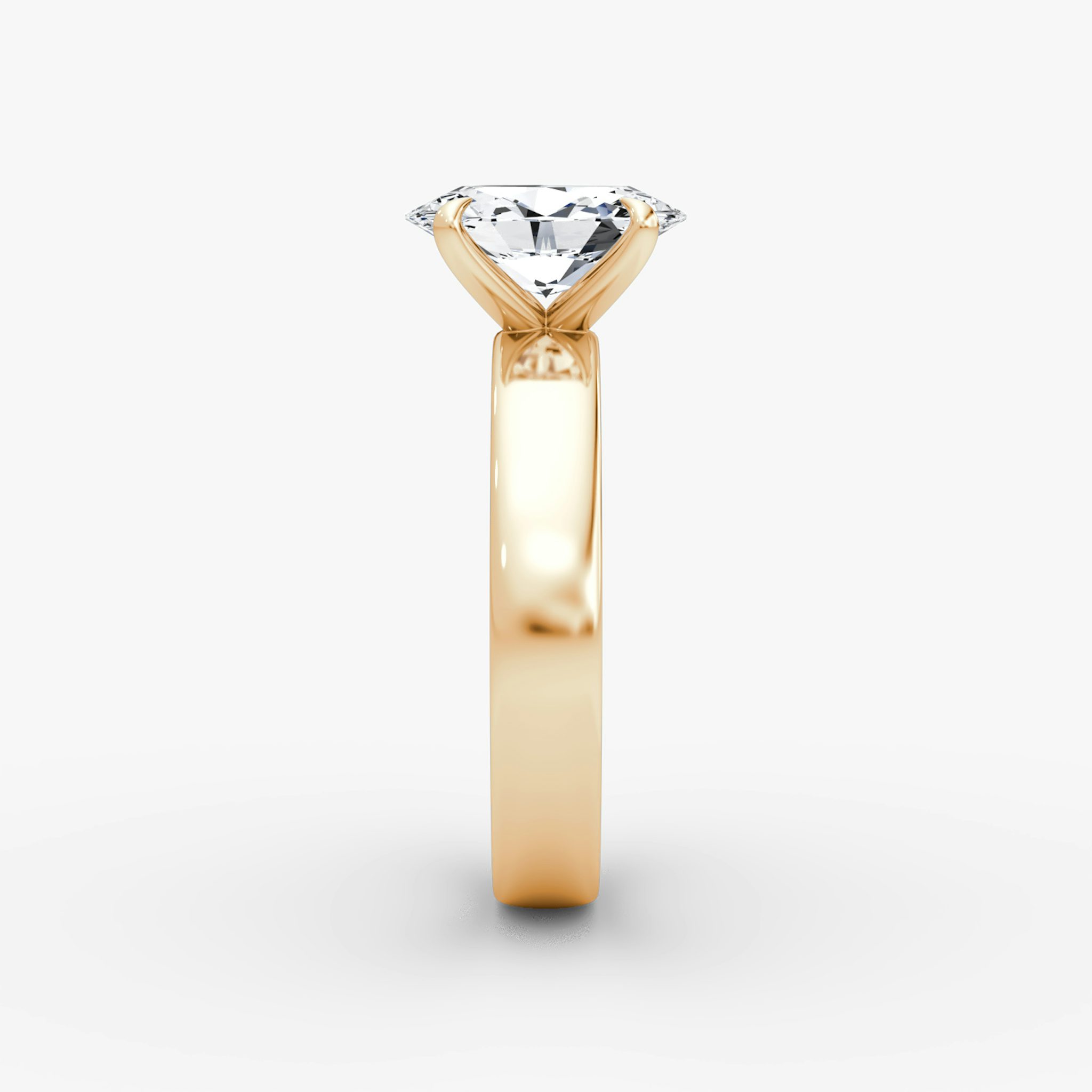 Cigar Band Solitaire | Oval | 14k | Rose Gold | bandWidth: 4mm | diamondOrientation: vertical | caratWeight: other