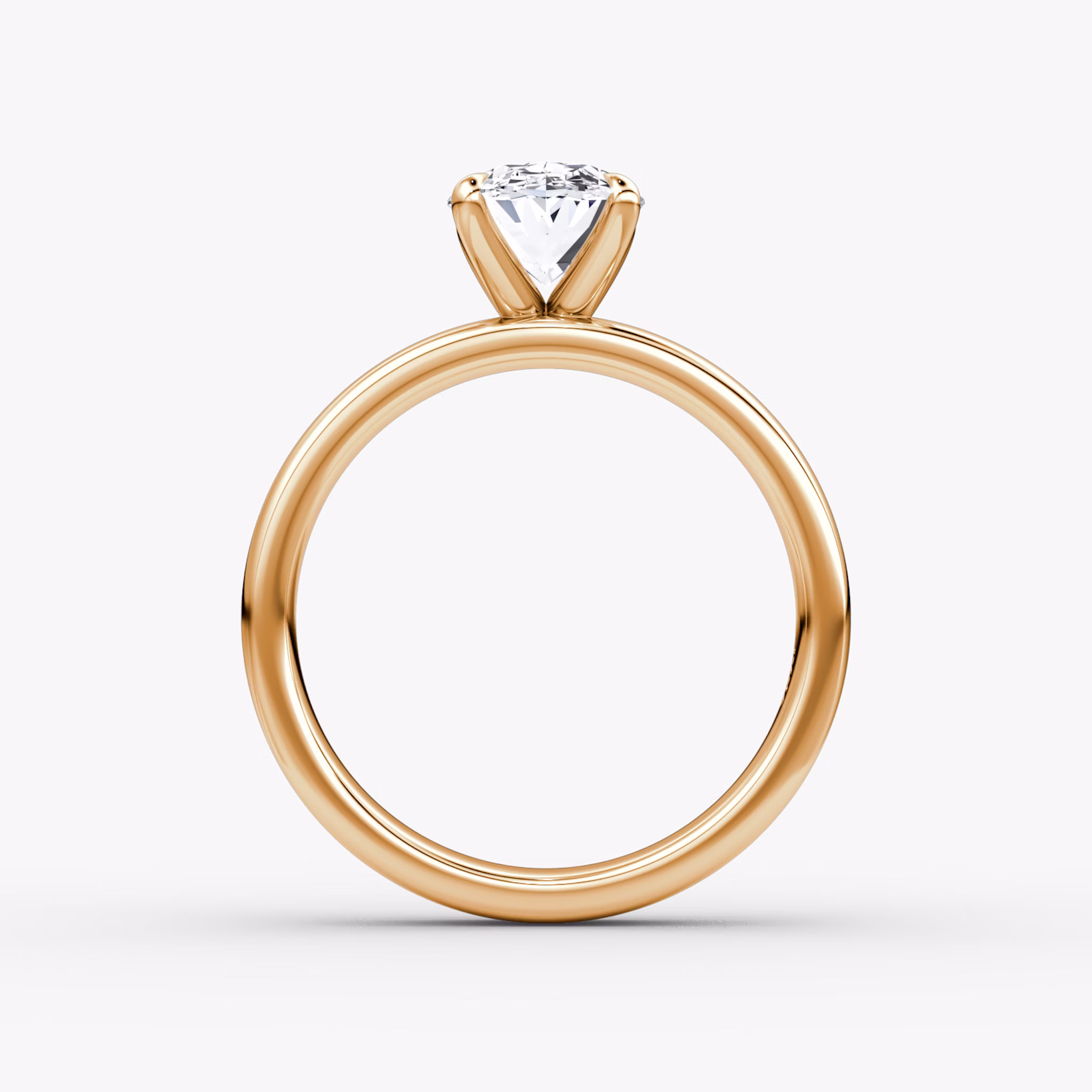 Cigar Band Solitaire | Oval | 14k | Rose Gold | bandWidth: 4mm | diamondOrientation: vertical | caratWeight: other