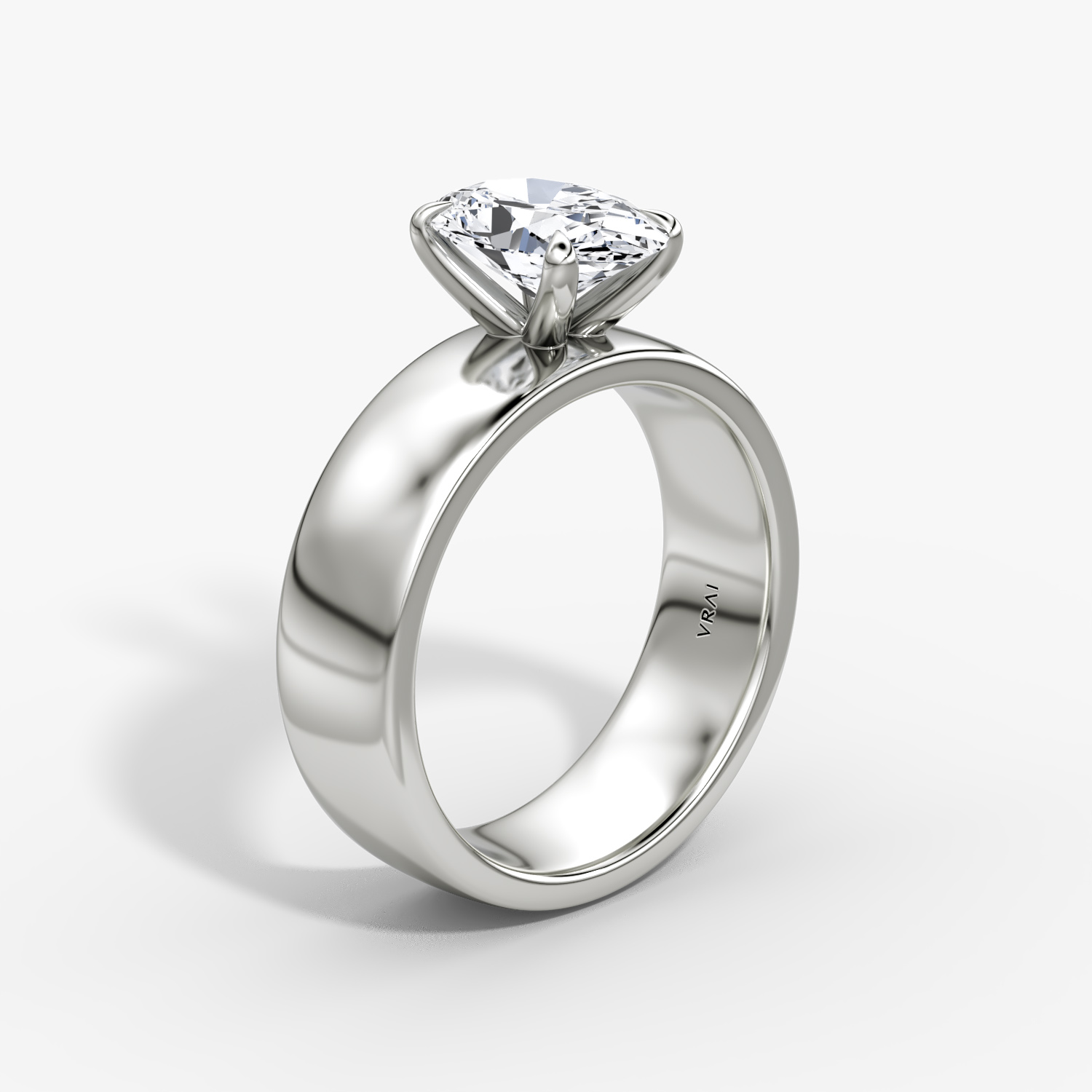 Cigar Band Solitaire | Oval | Platinum | bandWidth: 6mm | diamondOrientation: vertical | caratWeight: other