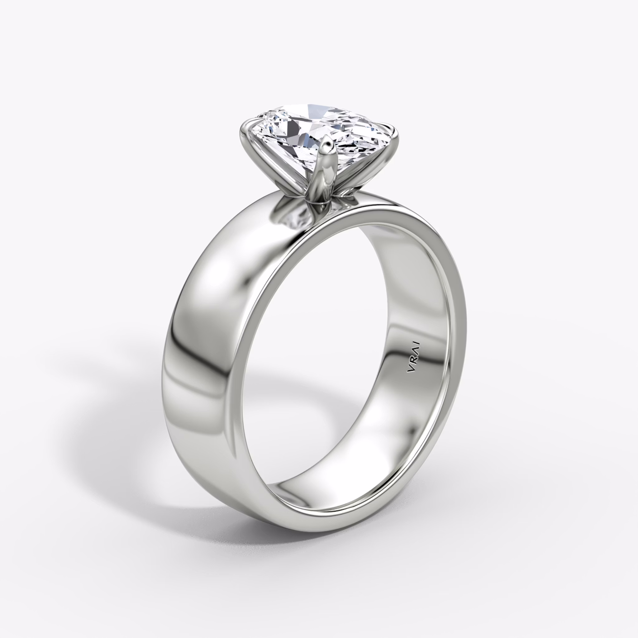 Cigar Band Solitaire | Oval | Platinum | bandWidth: 6mm | diamondOrientation: vertical | caratWeight: other