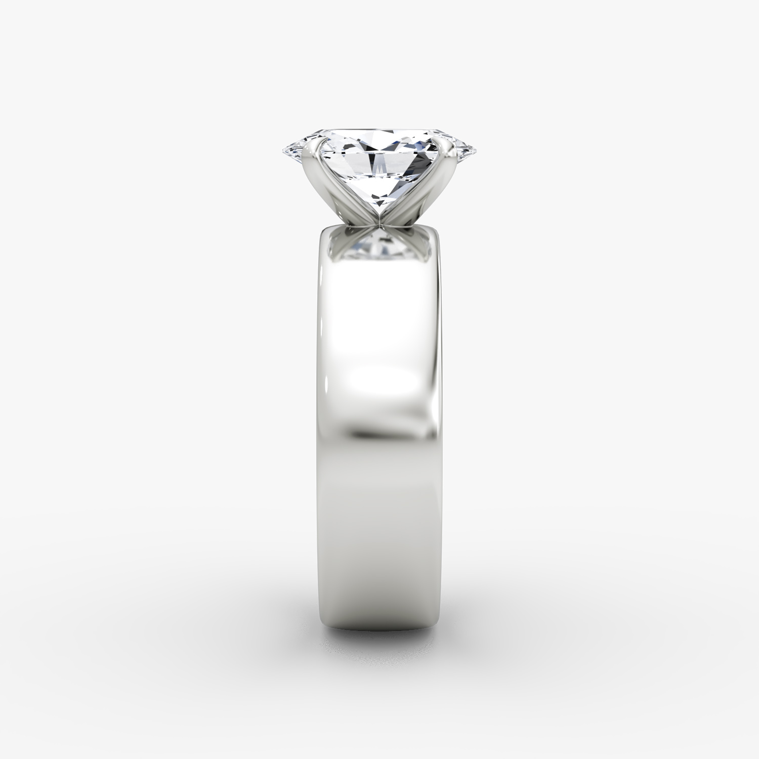 Cigar Band Solitaire | Oval | Platinum | bandWidth: 6mm | diamondOrientation: vertical | caratWeight: other