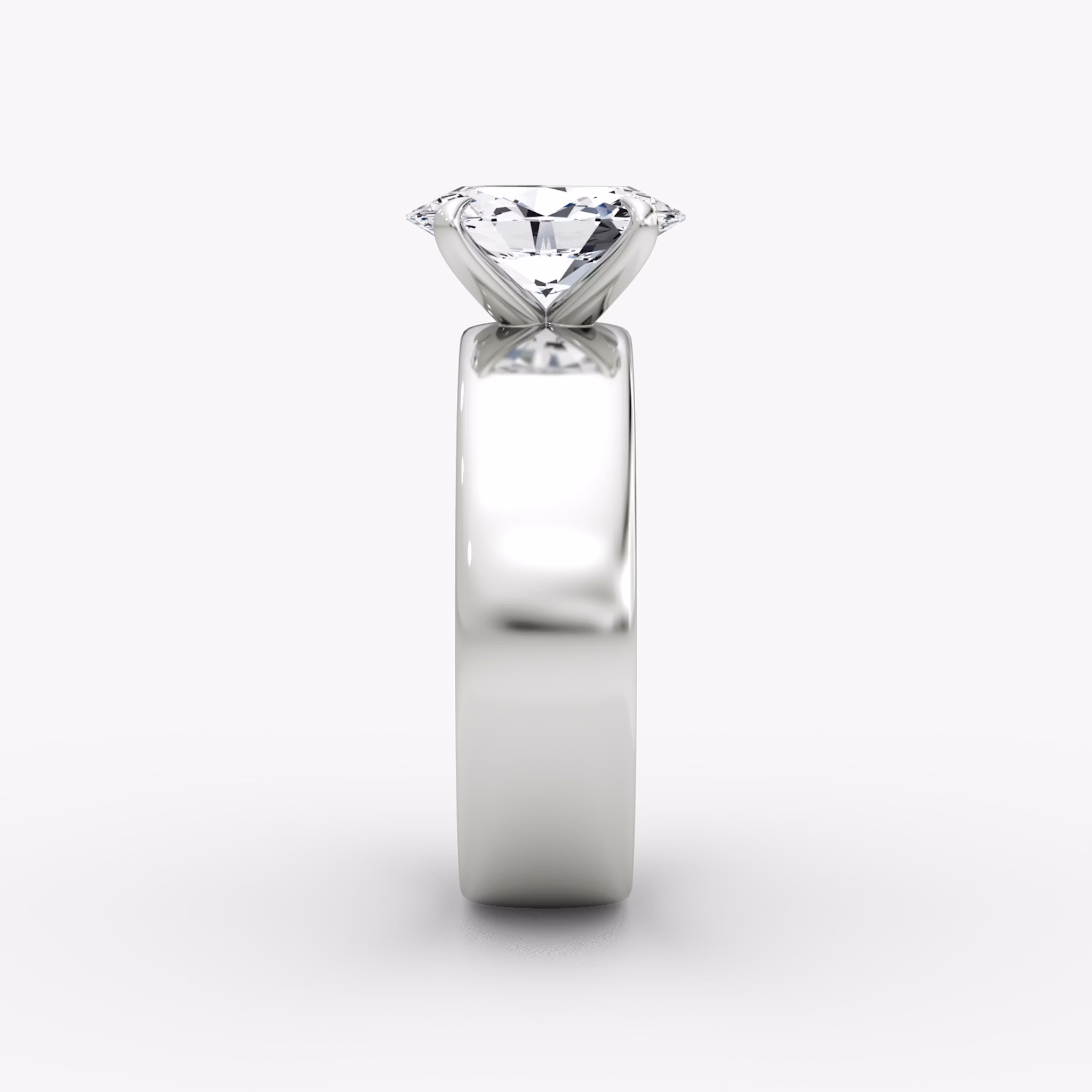 Cigar Band Solitaire | Oval | Platinum | bandWidth: 6mm | diamondOrientation: vertical | caratWeight: other